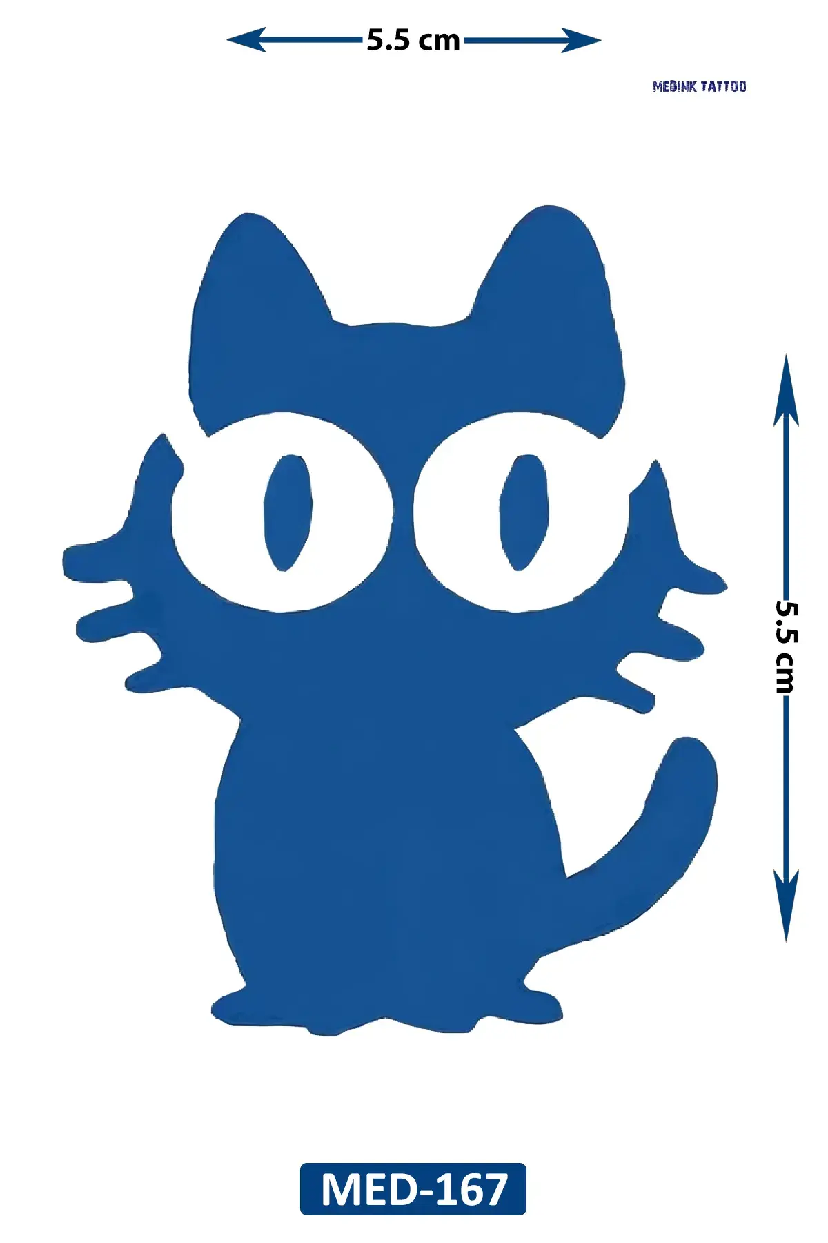 Kara Kedi 5 cm Minimal geçici Dövme Yarı Kalıcı Geçici Dövme