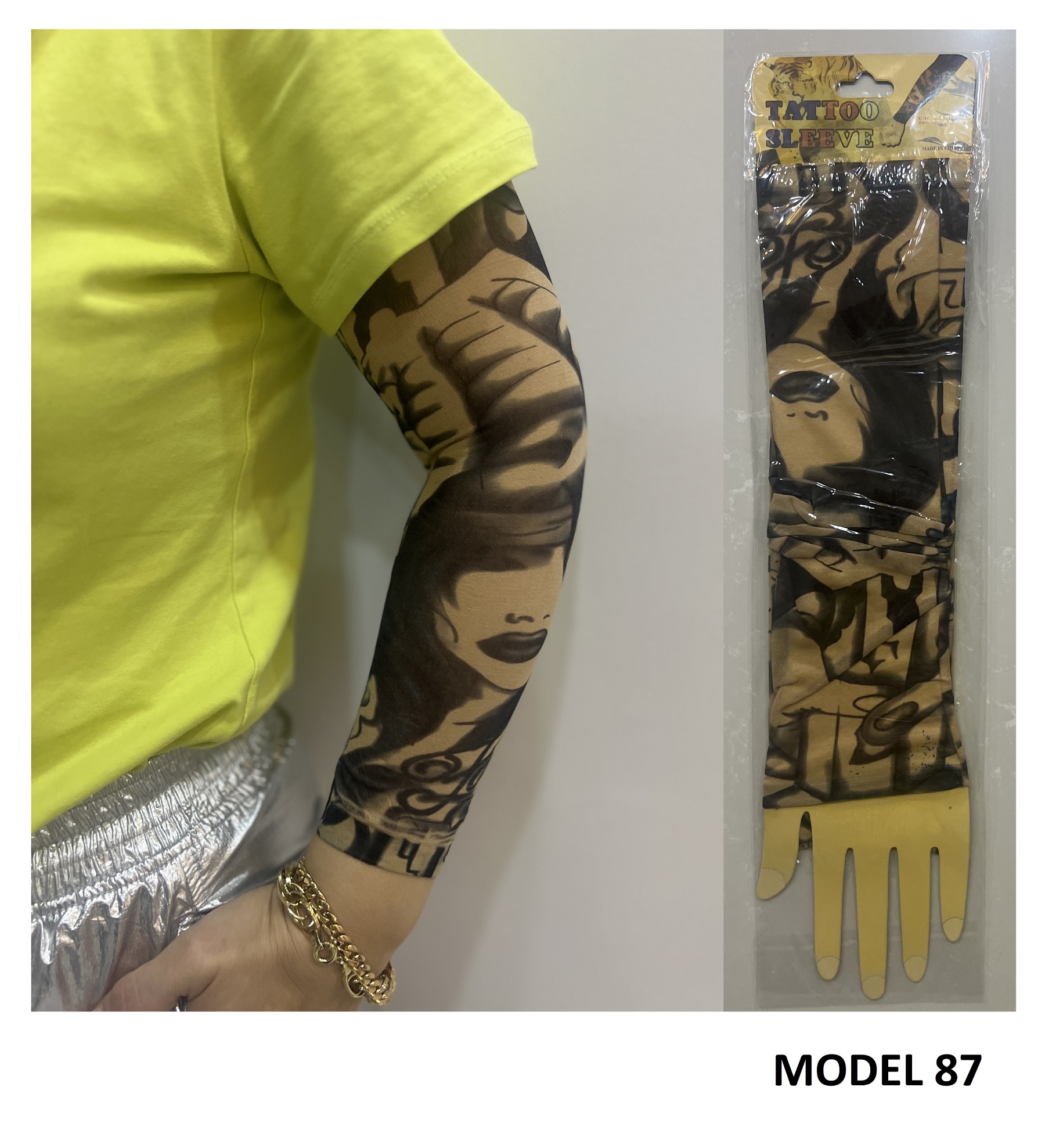 Giyilebilir Dövme Çift Kol 2 Adet Kol Çorap Dövmesi Sleeve tattoo Model87