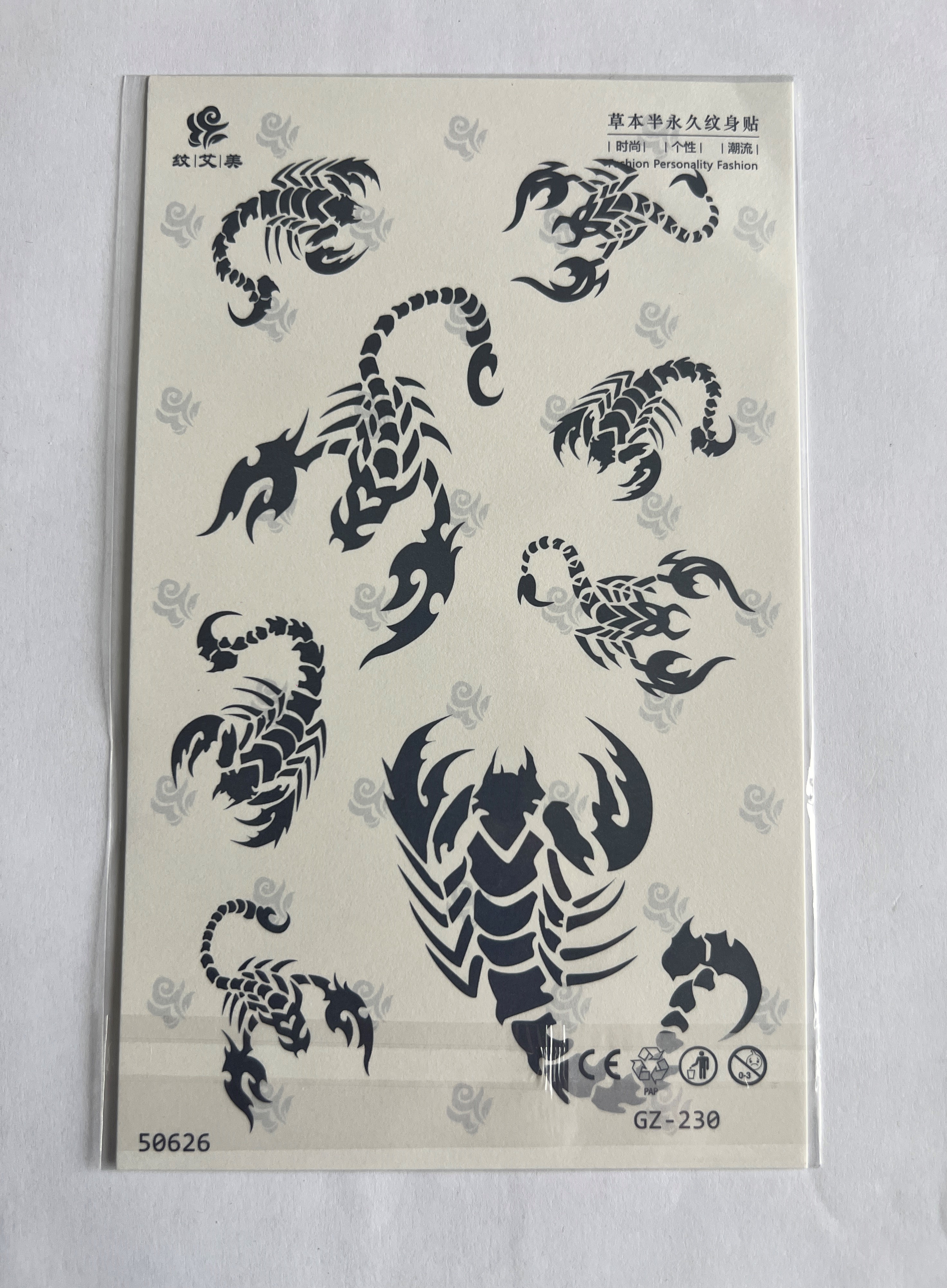 Akrepler Yarım Kol Yarı Kalıcı 1 Ay Kalıcı Geçici Dövme 18x11 cm