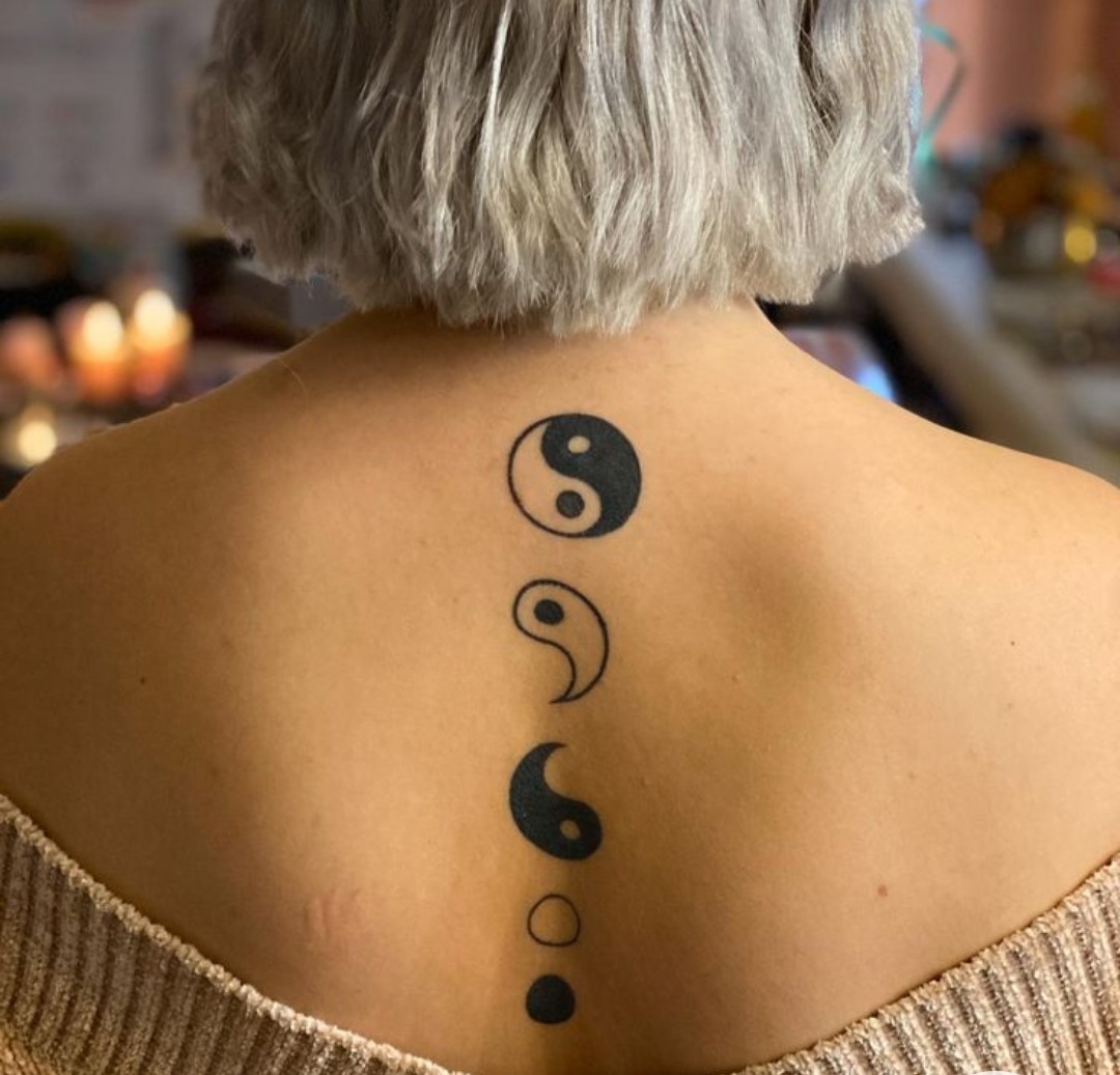 Ying Yang Doğumu Geçici Dövme Şablonu