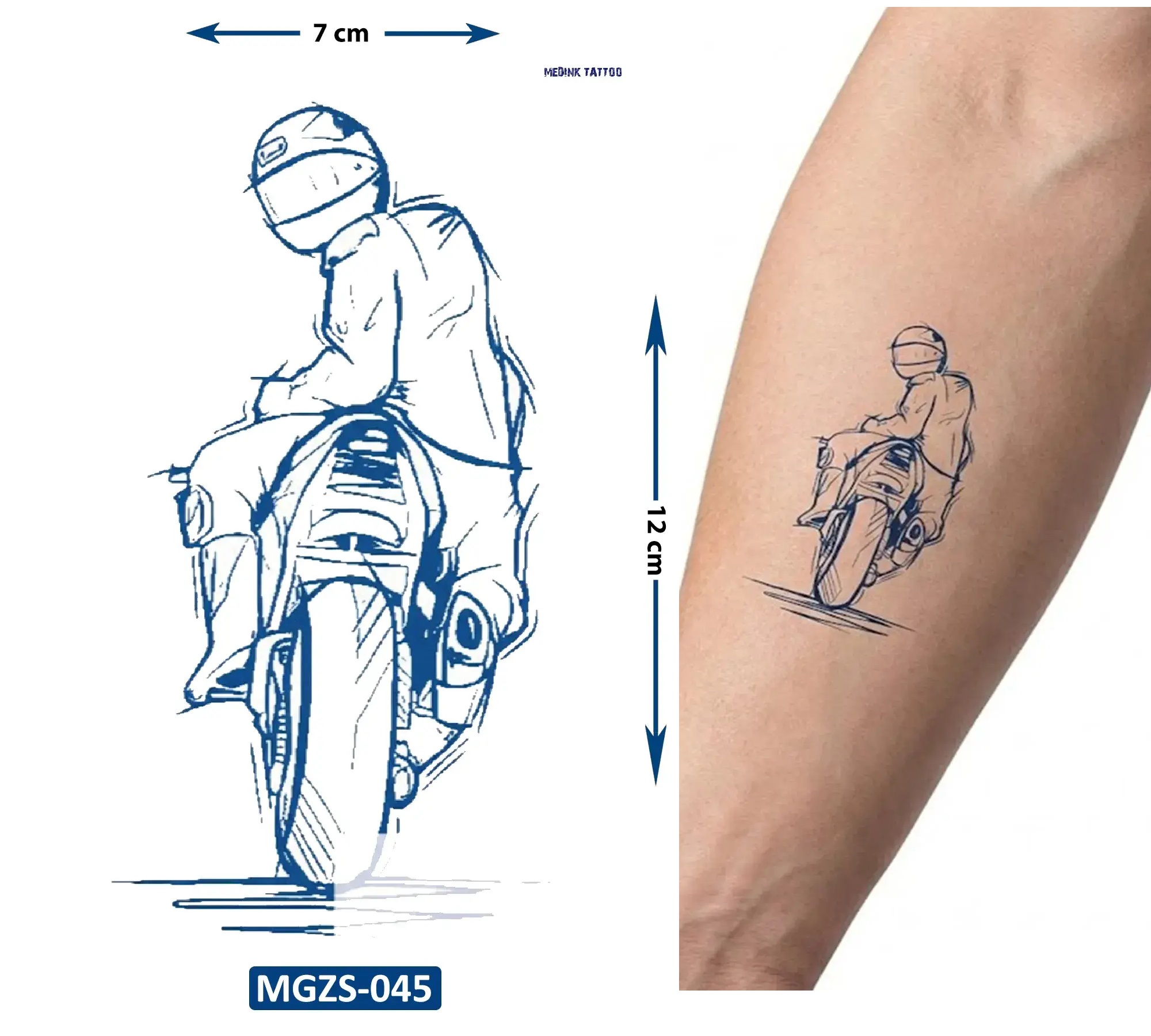 Motorcu Yarı Kalıcı Geçici Dövme Yapıştırma Dövme