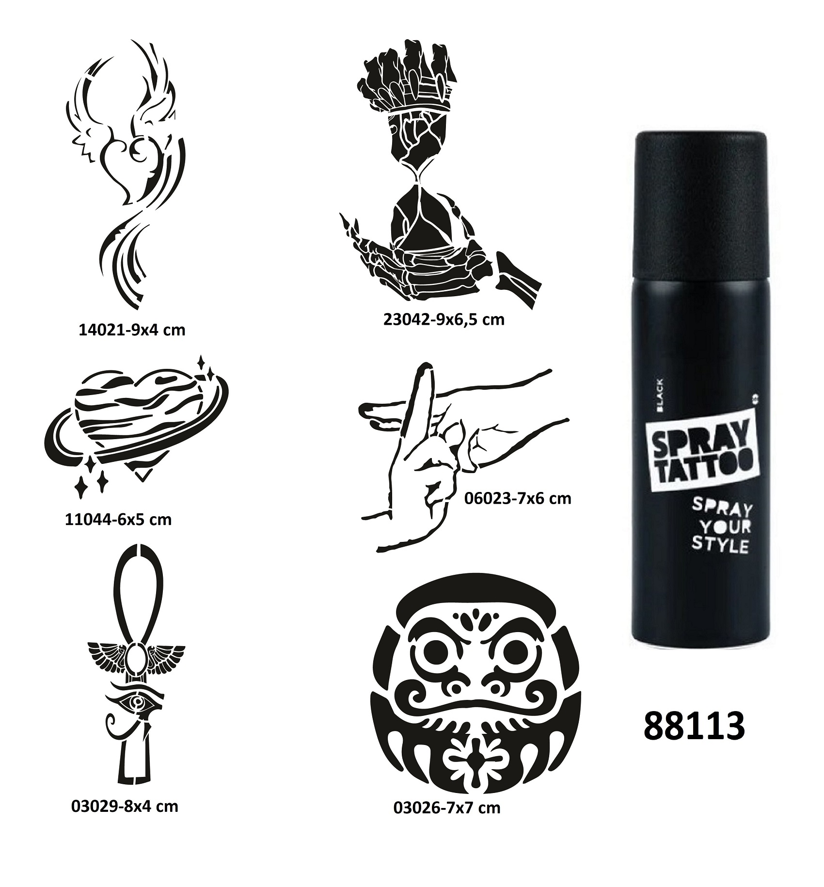 Silah Kartal Spray Tattoo Geçici Dövme Seti Dark Sprey Dövme Kiti