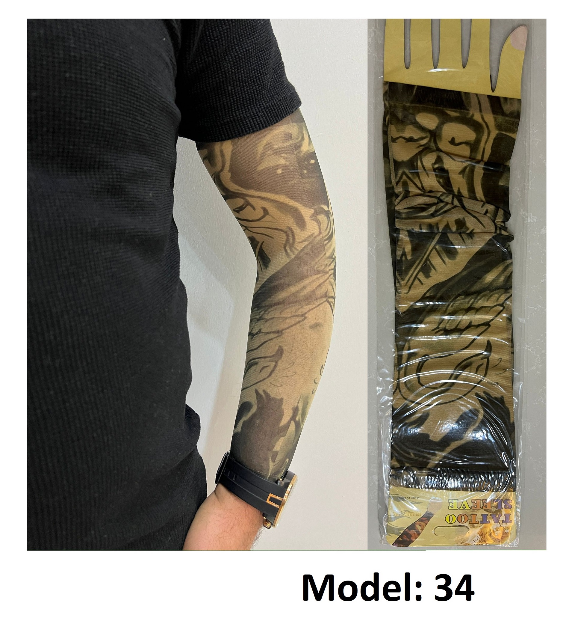 Giyilebilir Dövme Çift Kol 2 Adet Kol Çorap Dövmesi Sleeve tattoo Model34