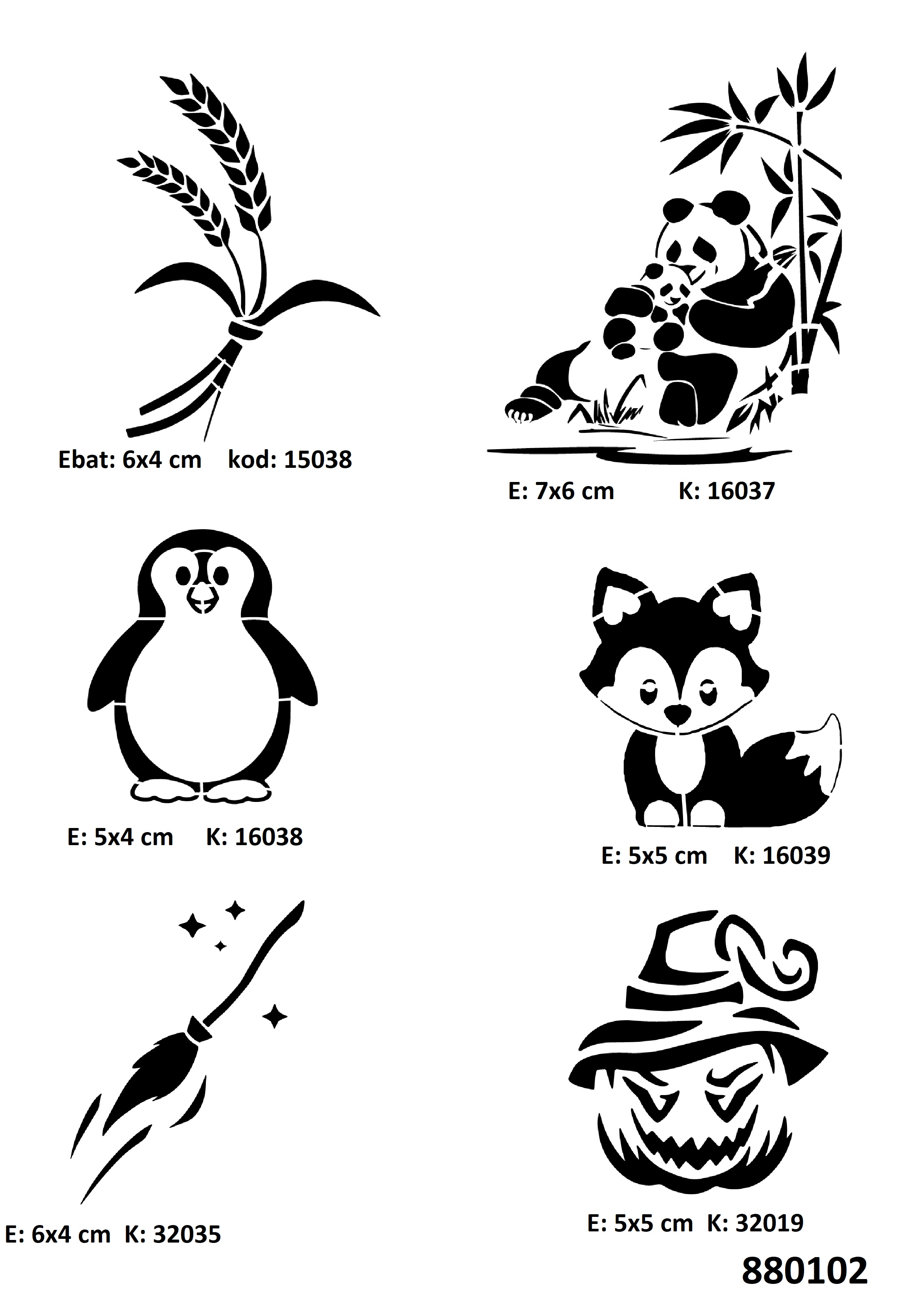 Anne yavru Panda Geçici Dövme Kalıpları Tattoo Stencil Modelleri