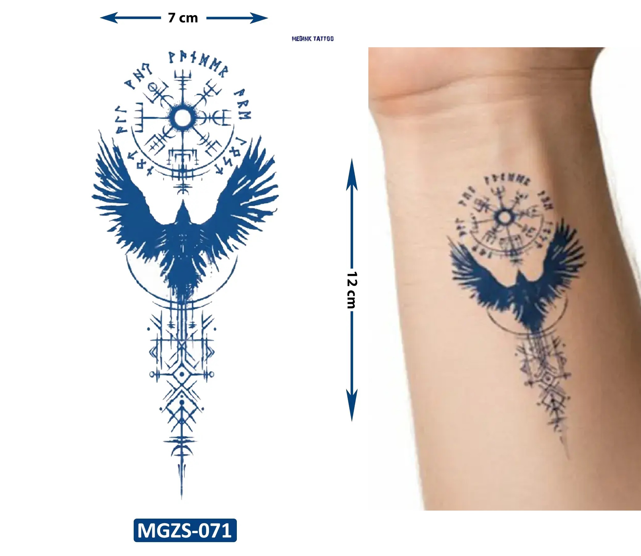 Vegvisir Viking Pusula Geçici Dövme Yarı Kalıcı Aylık Yapıştırma Dövme
