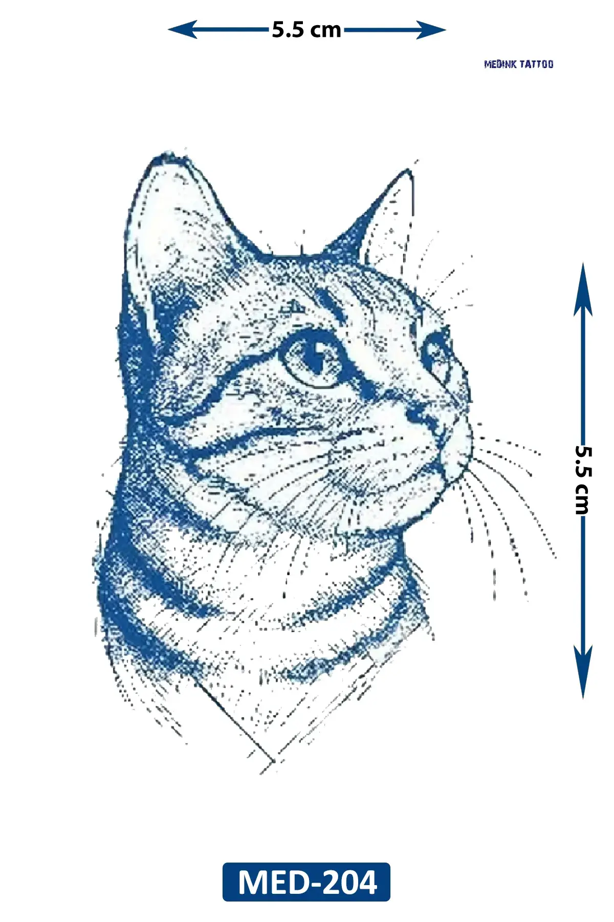 Meraklı Kedi 5 cm Minimal geçici Dövme Yarı Kalıcı Geçici Dövme