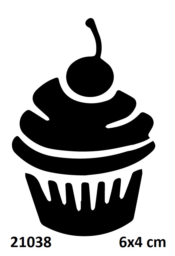 Cup Cake Geçici Dövme Şablonu Stencil Kalıp