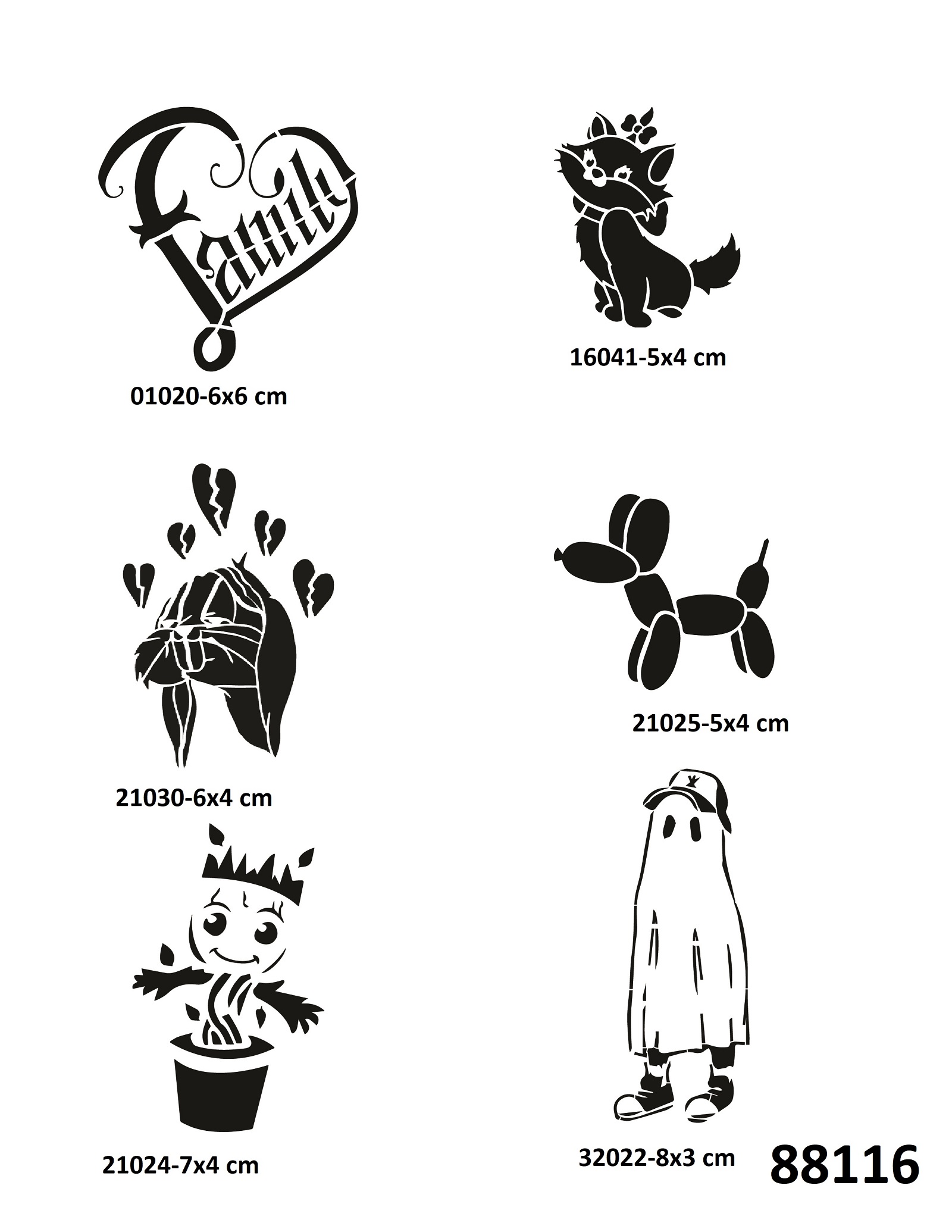 Çocuksu Modeller 6 Adet Geçici Dövme Şablonu Tattoo Stencil Modelleri