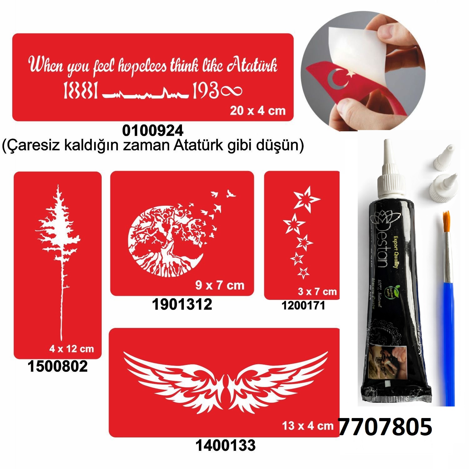 Doğa Desenleri Hint Kınası ile Geçici Dövme Yapma Seti
