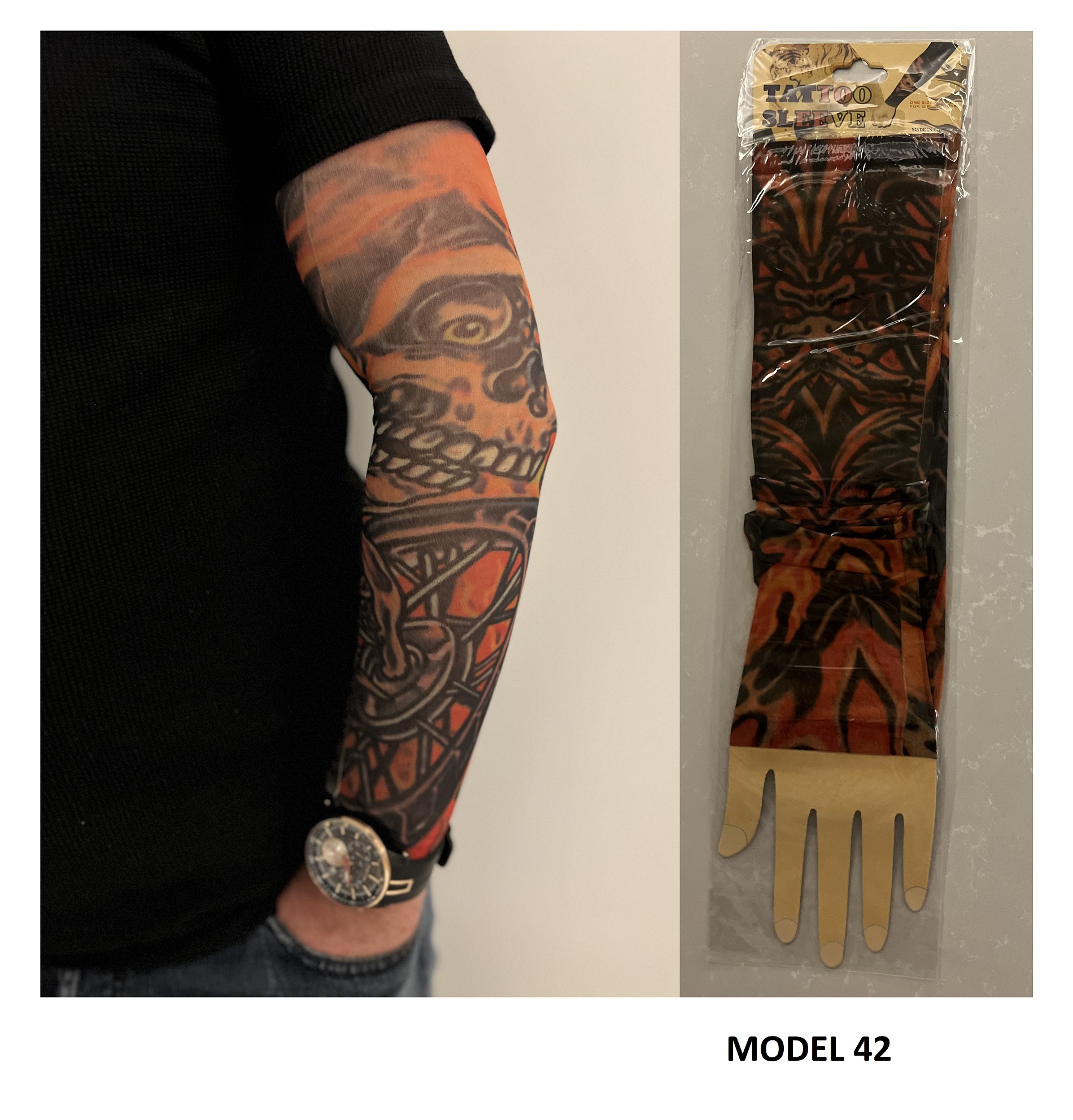 Giyilebilir Dövme Çift Kol 2 Adet Kol Çorap Dövmesi Sleeve tattoo Model42