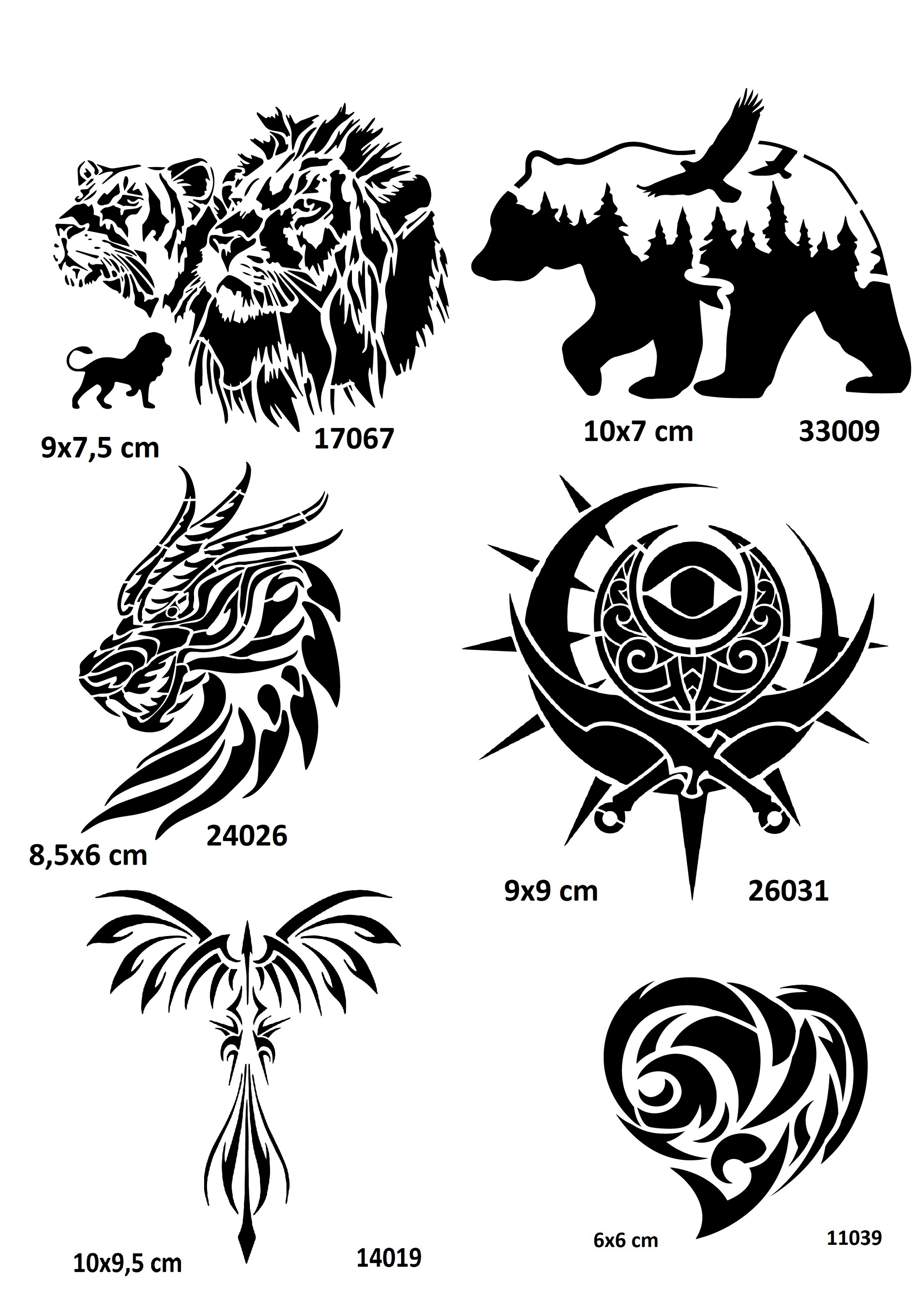 Doğa Geçici Dövme Kalıpları Tattoo Stencil Modelleri