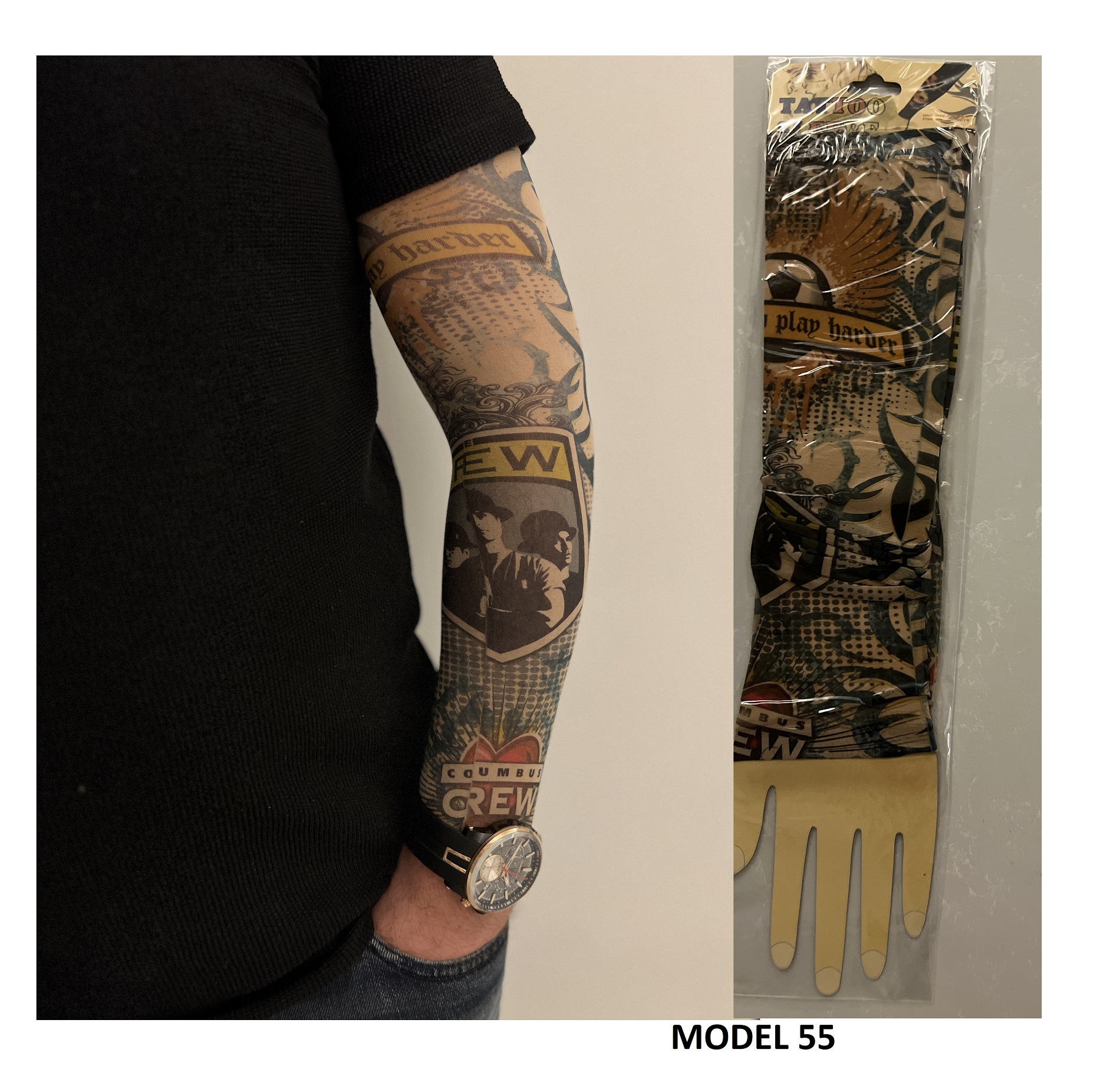Giyilebilir Dövme Çift Kol 2 Adet Kol Çorap Dövmesi Sleeve tattoo Model55