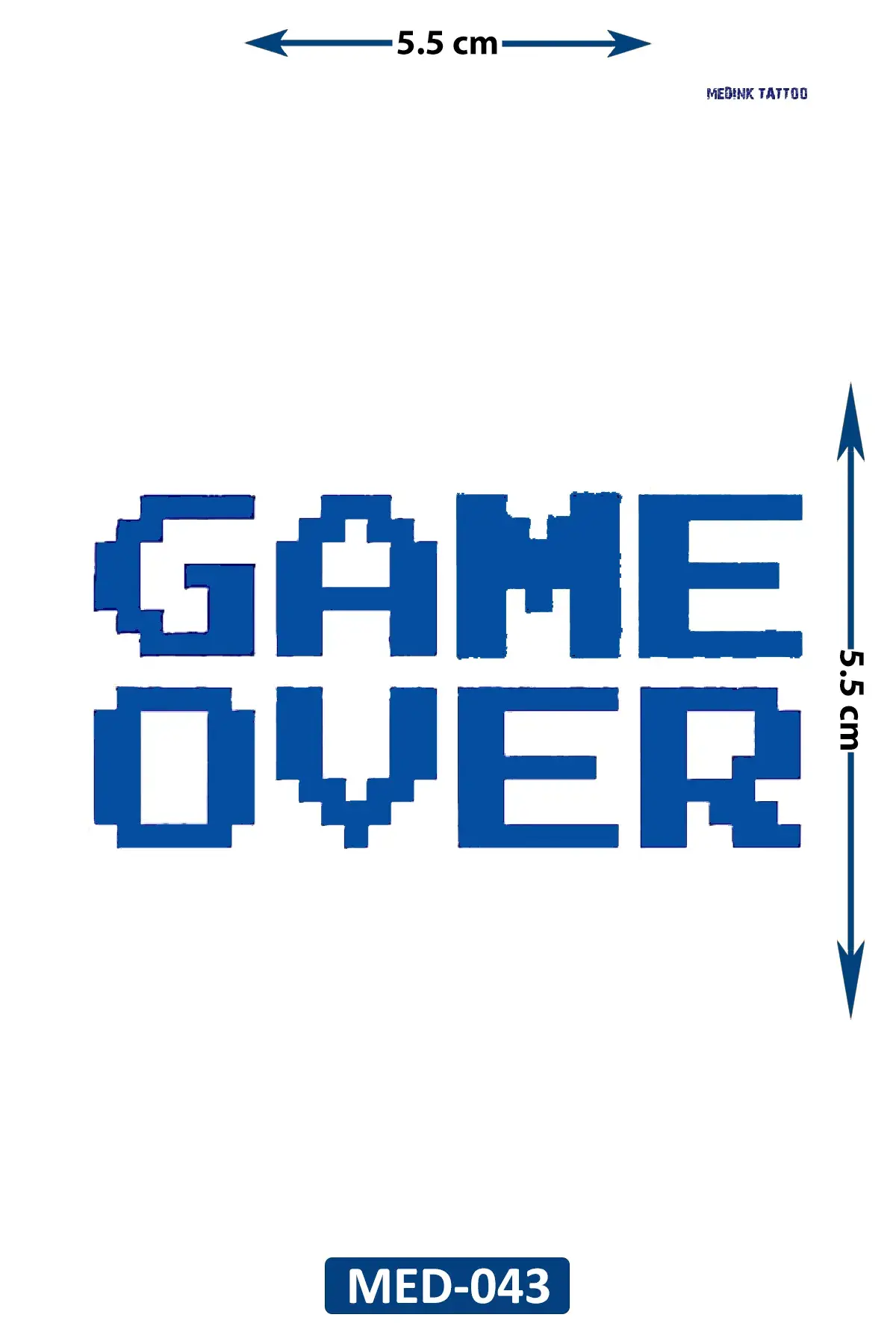 Game Over 5 cm Minimal geçici Dövme Yarı Kalıcı Geçici Dövme