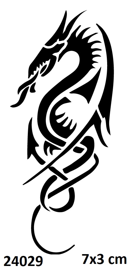 Tribal Ejderha Geçici Dövme Şablonu Stencil Kalıp