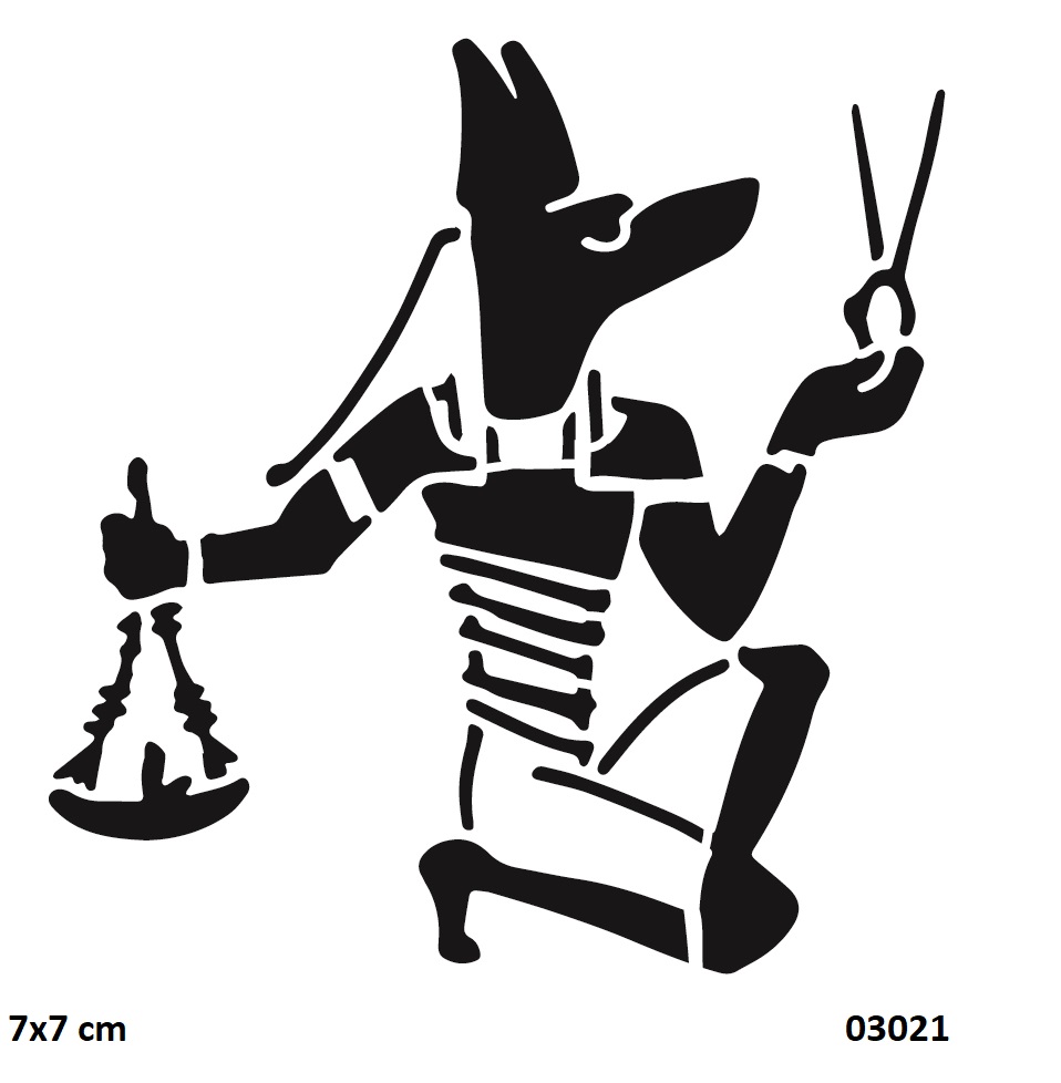 Antik Mısır Tanrı Anubis Geçici Dövme Şablonu