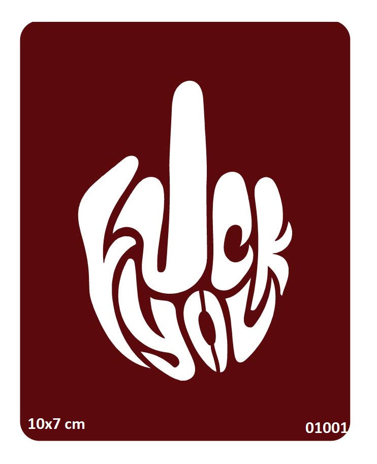 Fuck You Geçici Dövme Şablonu Kına Kalıpları