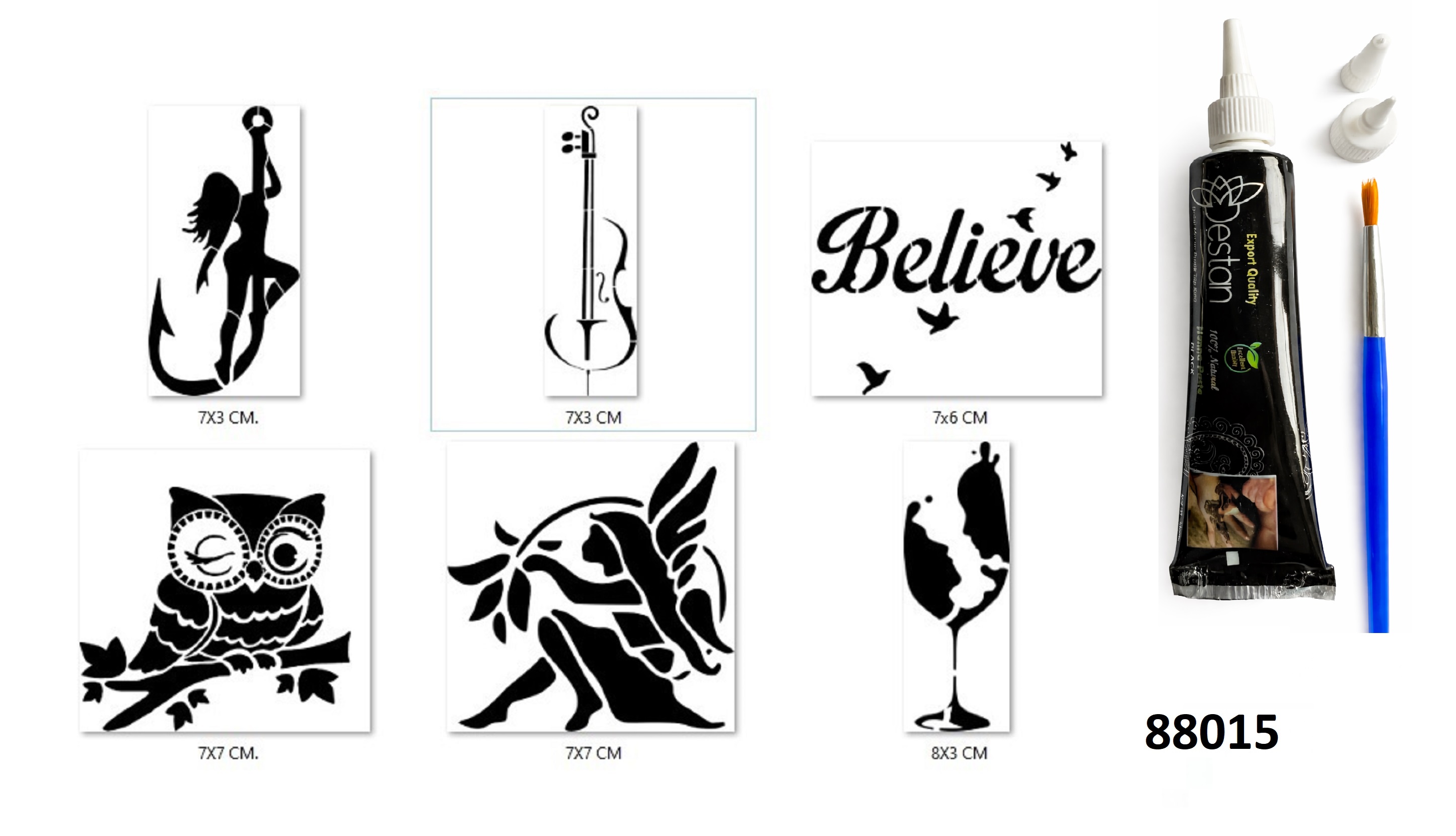Olta Ve Kadın Hint Kınasıyla Geçici Dövme Seti