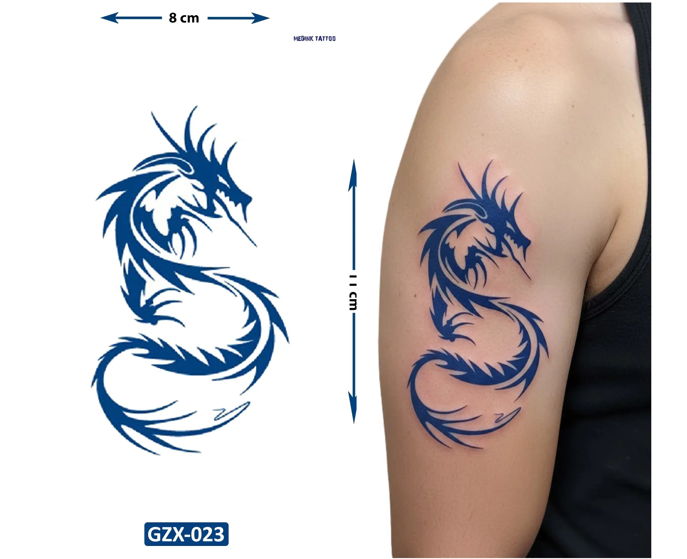 Dragon Yarı Kalıcı Geçici Dövme Yapıştırma Dövme