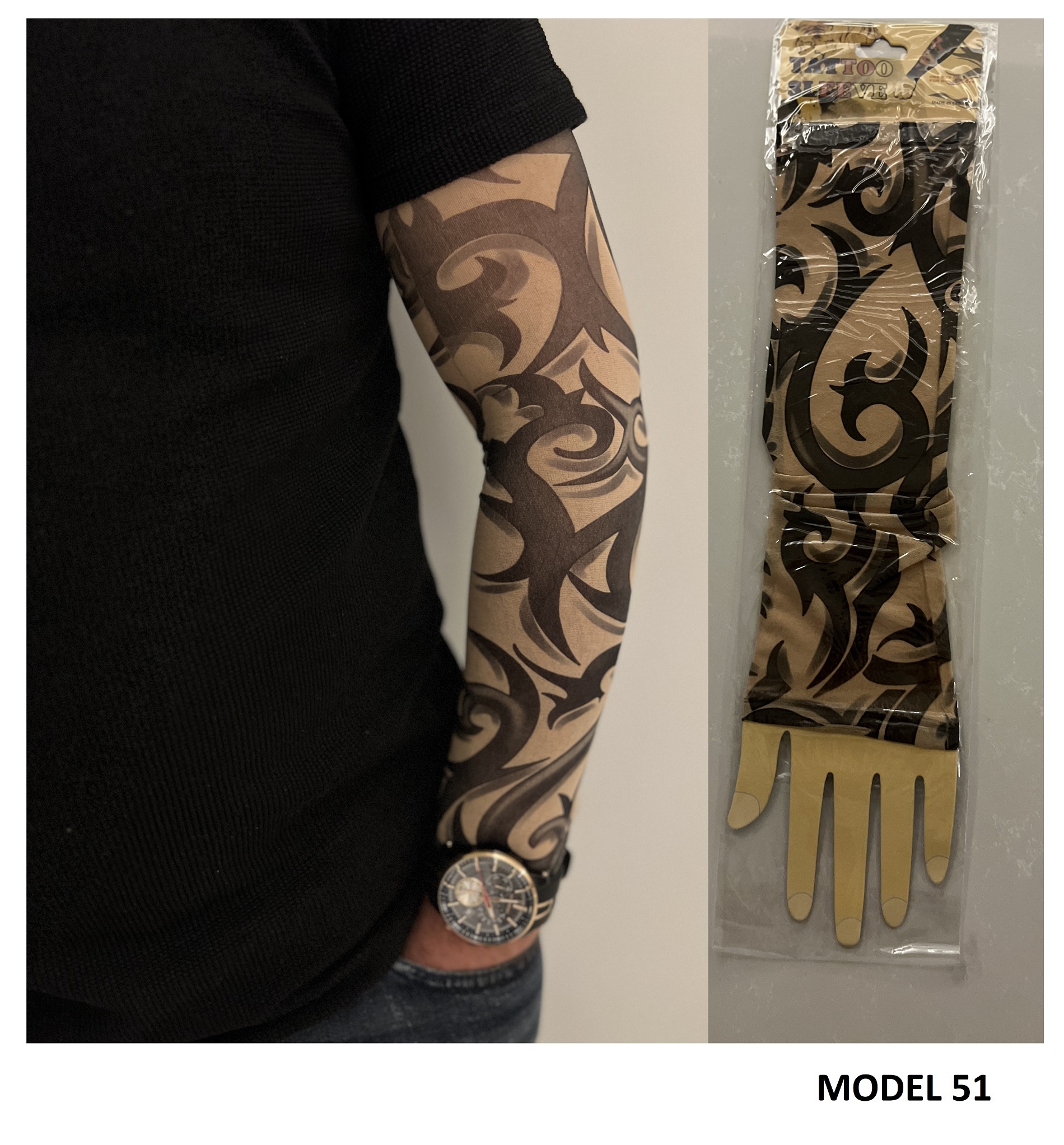 Giyilebilir Dövme Çift Kol 2 Adet Kol Çorap Dövmesi Sleeve tattoo Model51