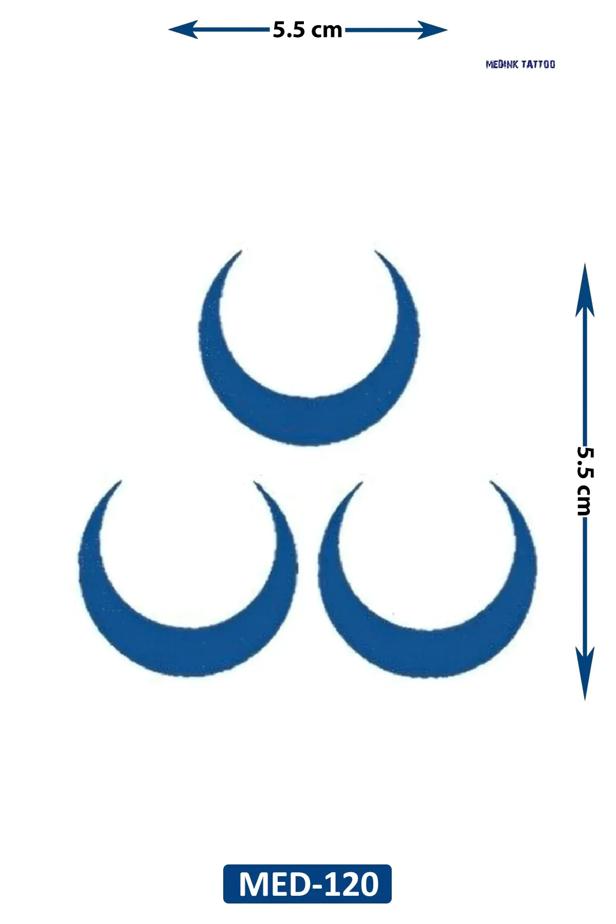 Üç Hilal Ülkücü 5 cm Minimal geçici Dövme Yarı Kalıcı Geçici Dövme