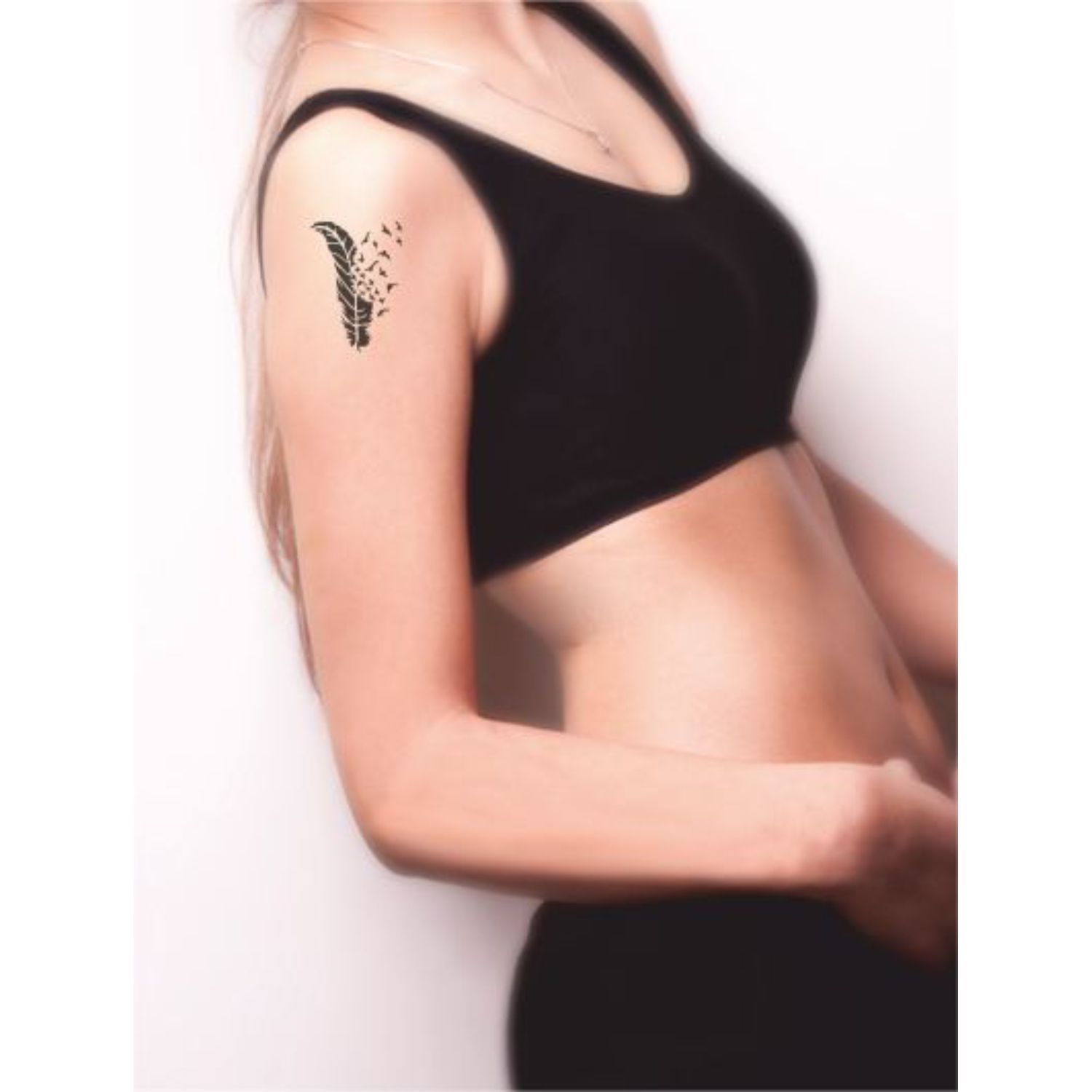 Kuş Tüyü-2 Tattoo Geçici Dövme Şablonları Kına Kalıpları