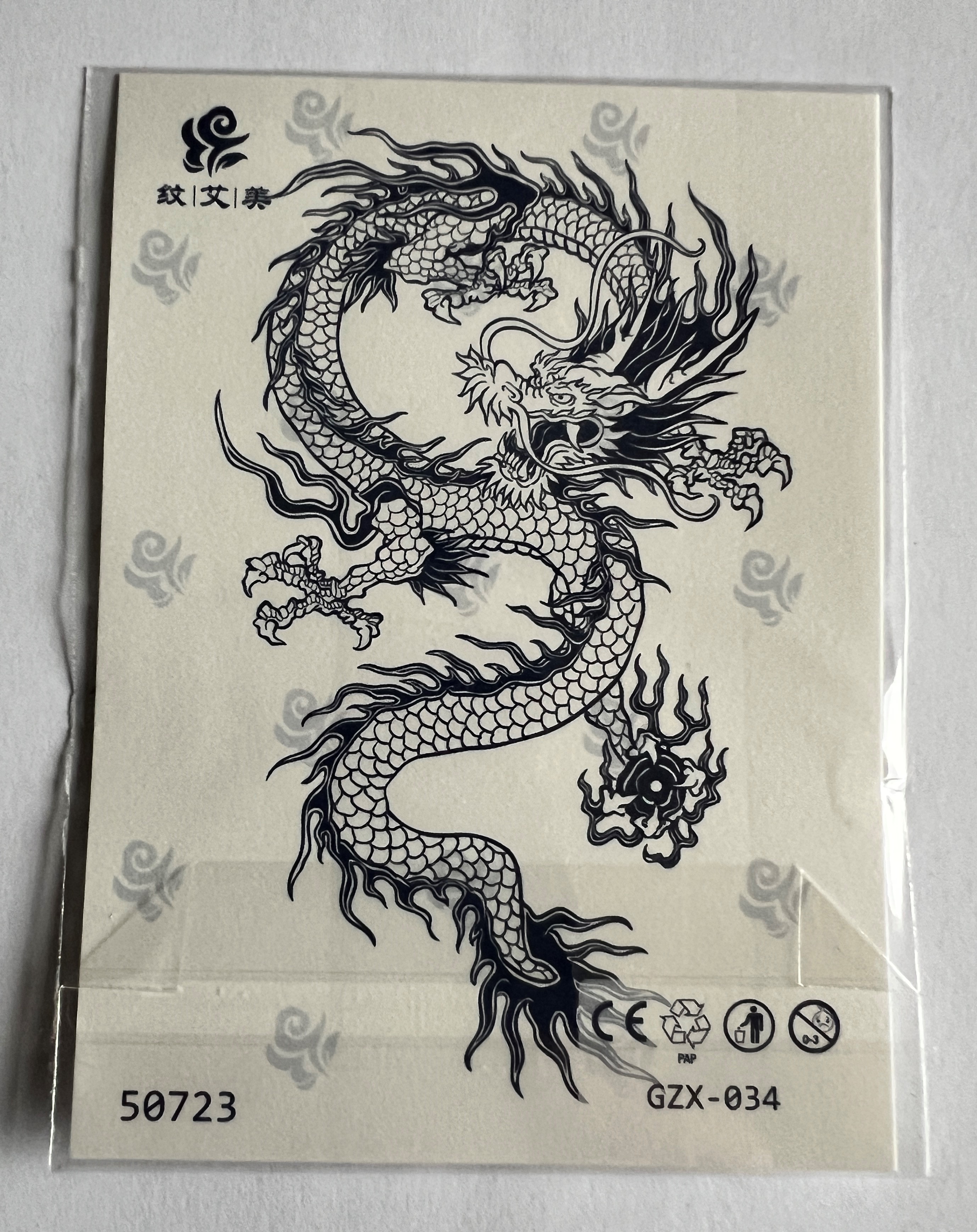 Dragon Yarı Kalıcı Geçici Dövme Sonradan Kararan 1 Aylık Dövme 11x8 cm