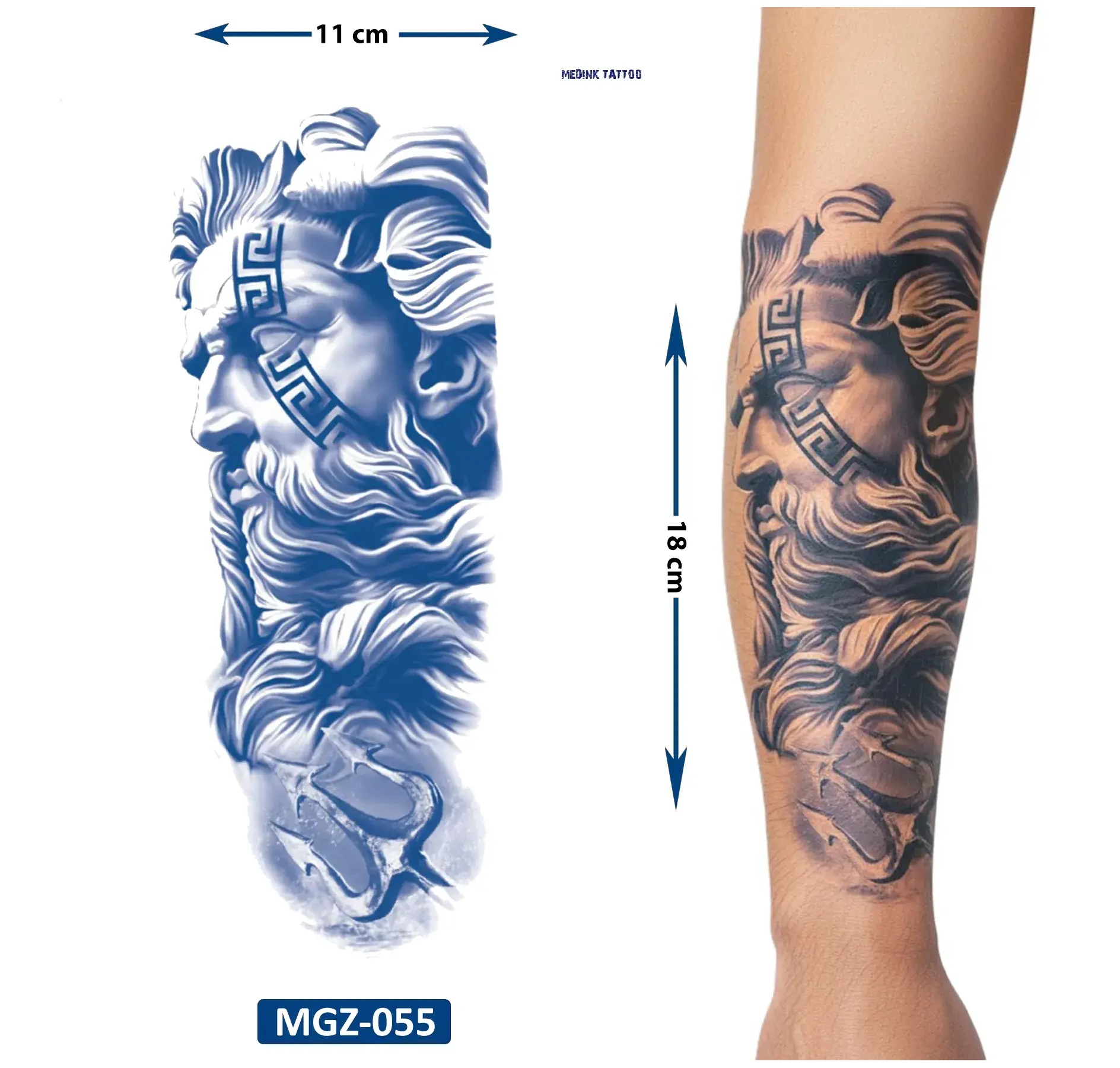 Zeus 1 Ay Kalıcı Geçici Dövme Yapıştırma Dövme