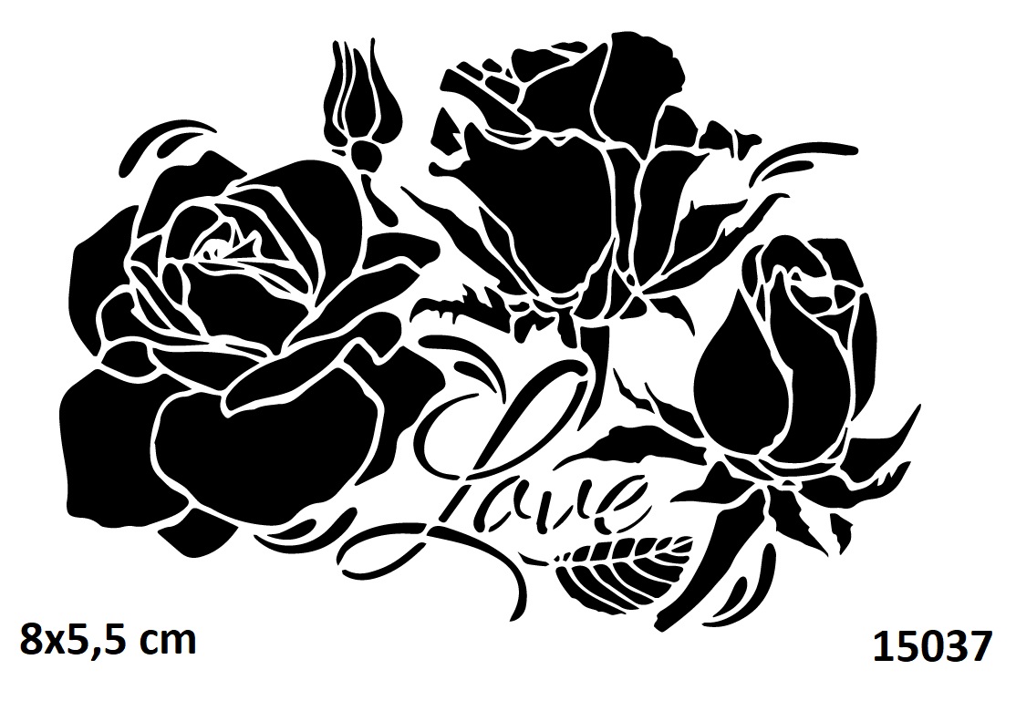Love Gül Dövmesi Geçici Dövme Deseni