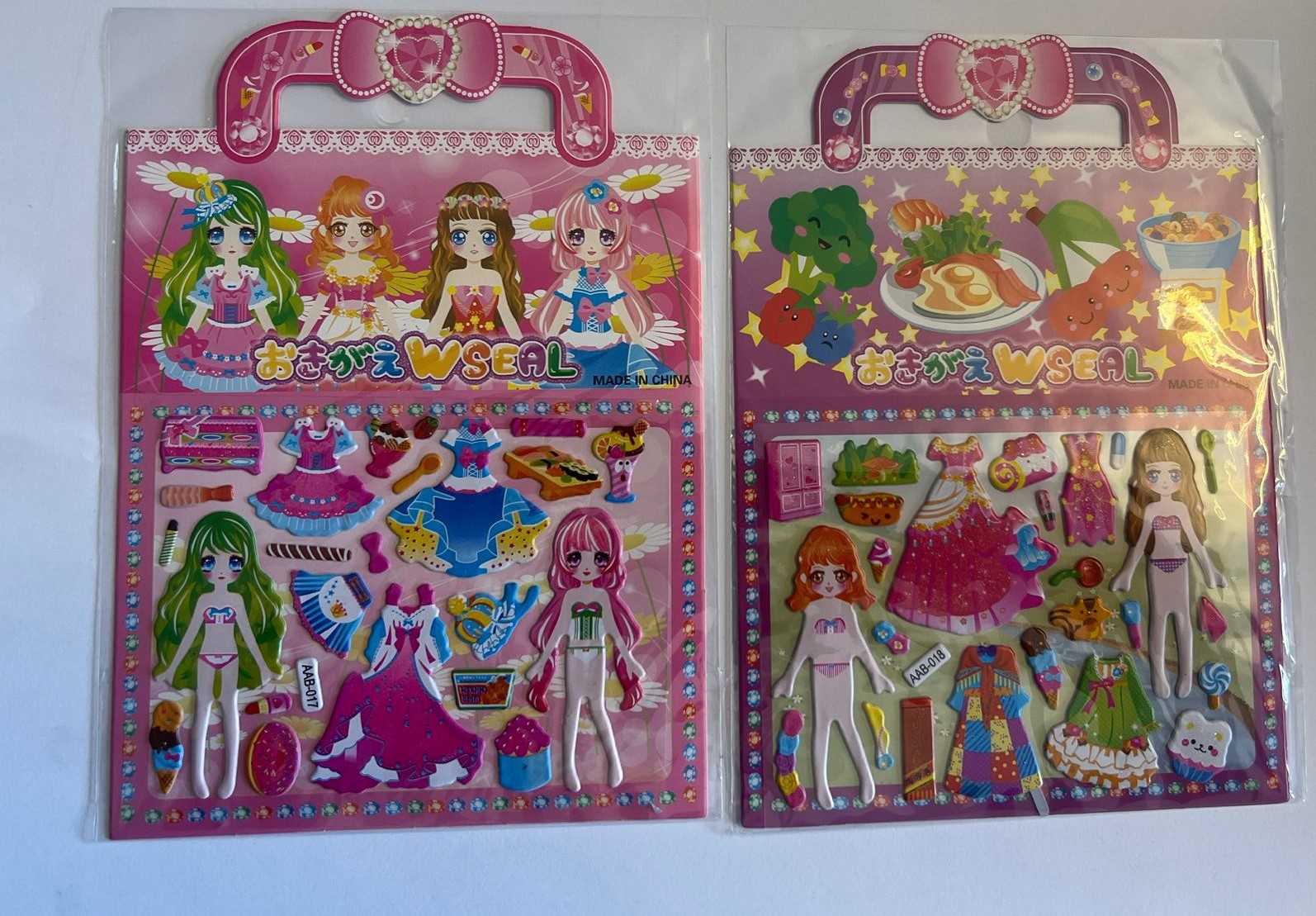 2 Adet Prenses Giydirme Kız Çocuk 3D Kabartmalı Sticker Çıkartma seti Model2