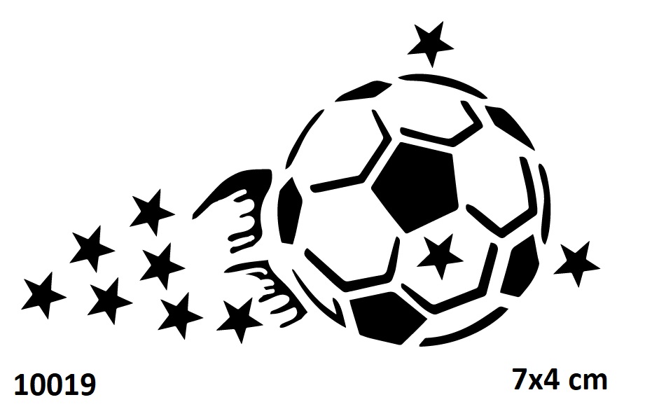 Alevli Futbol Topu Geçici Dövme Şablonu Stencil Kalıp