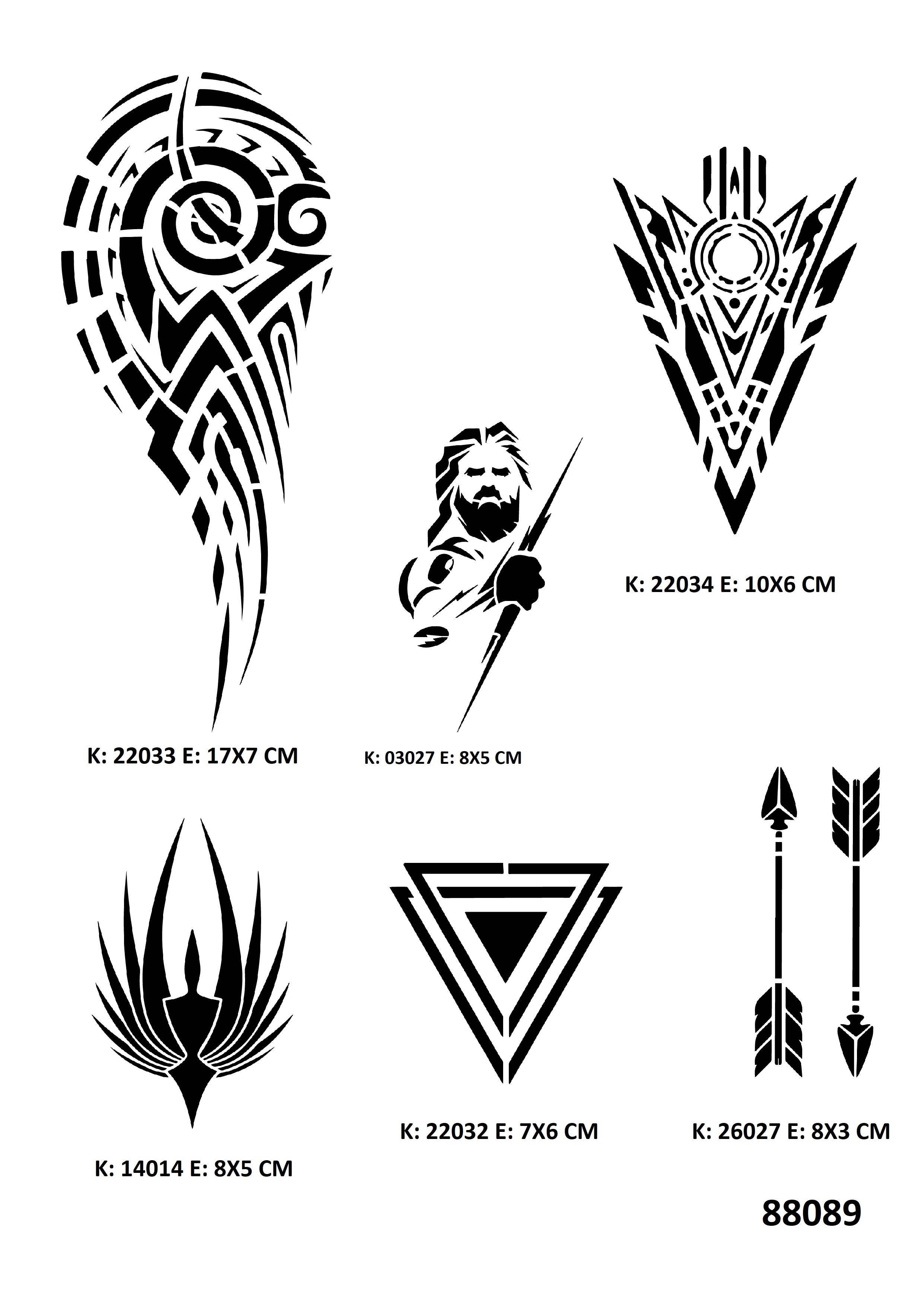 Tribal Kol Geçici Dövme Stencil Seti Dövme Kalıpları