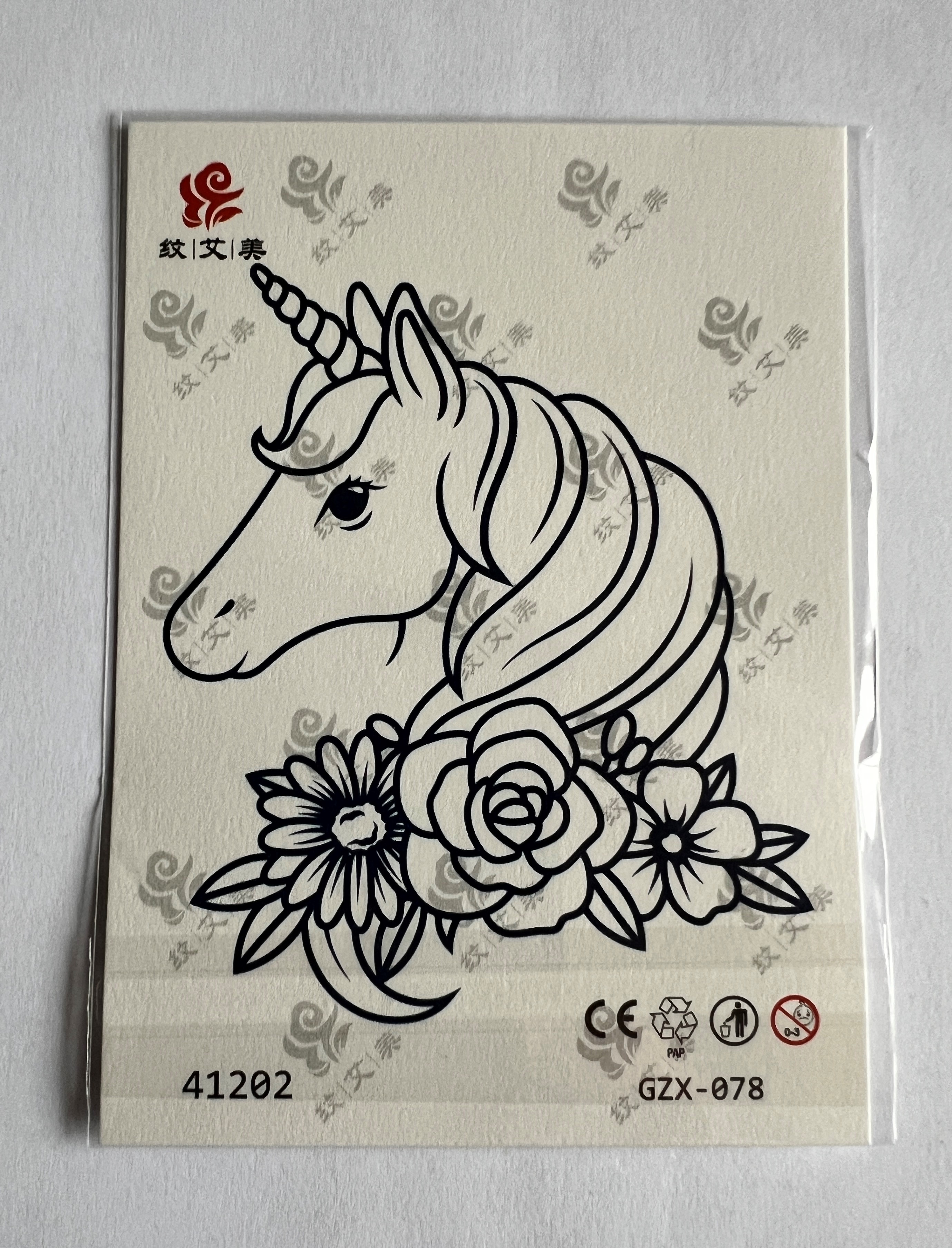Süslü At Yarı Kalıcı Geçici Dövme Sonradan Kararan 1 Aylık Dövme 11x8 cm