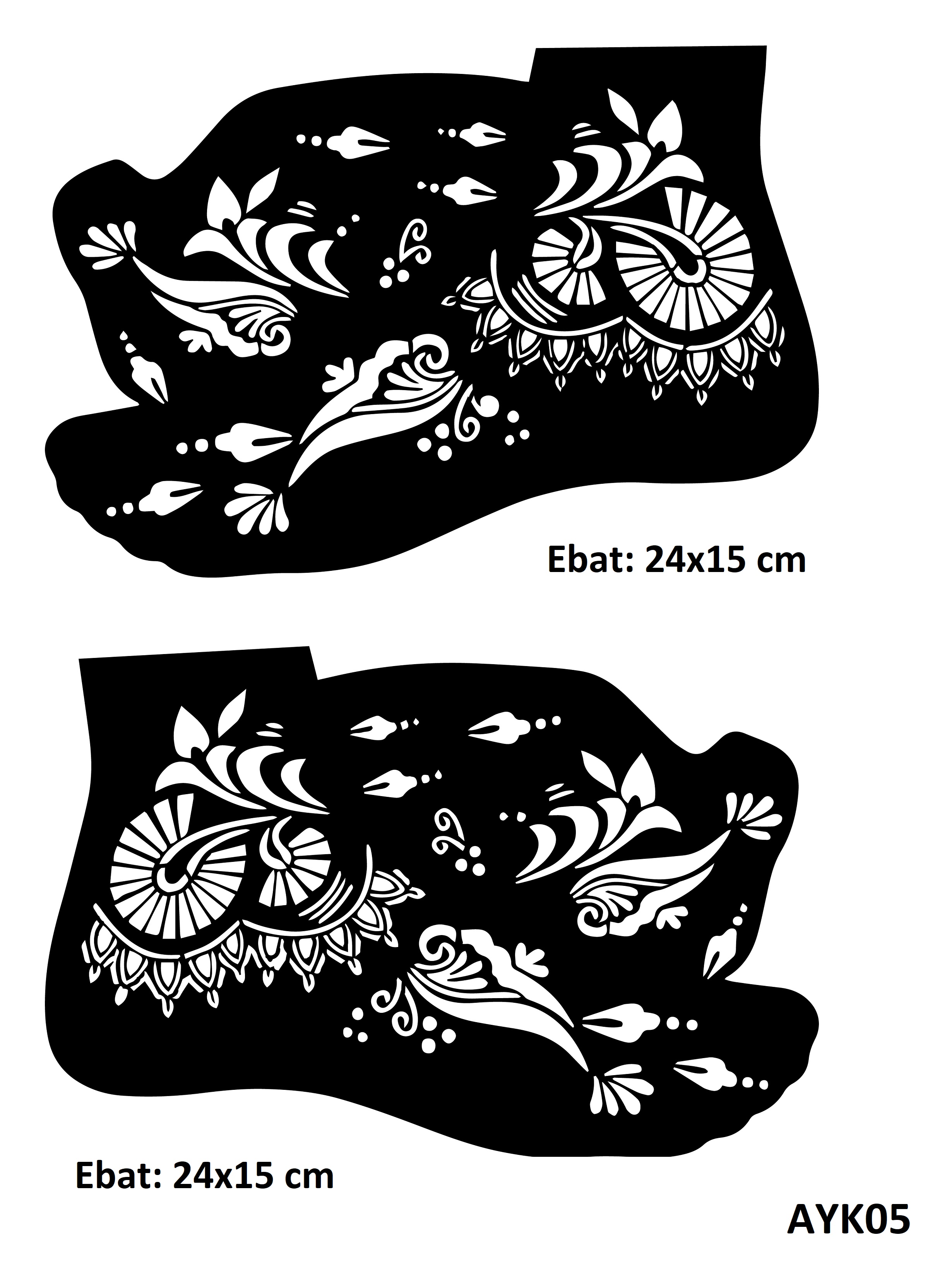 Sümbül Desenleri 2 Adet Ayak Kına Kalıbı Sadece Kalıp Kınasız
