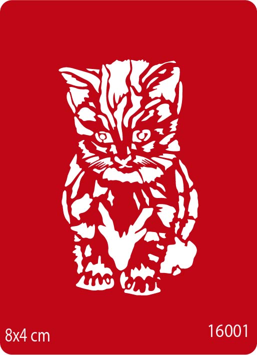 Yavru Kedi Geçici Dövme Şablonu Kına Kalıpları