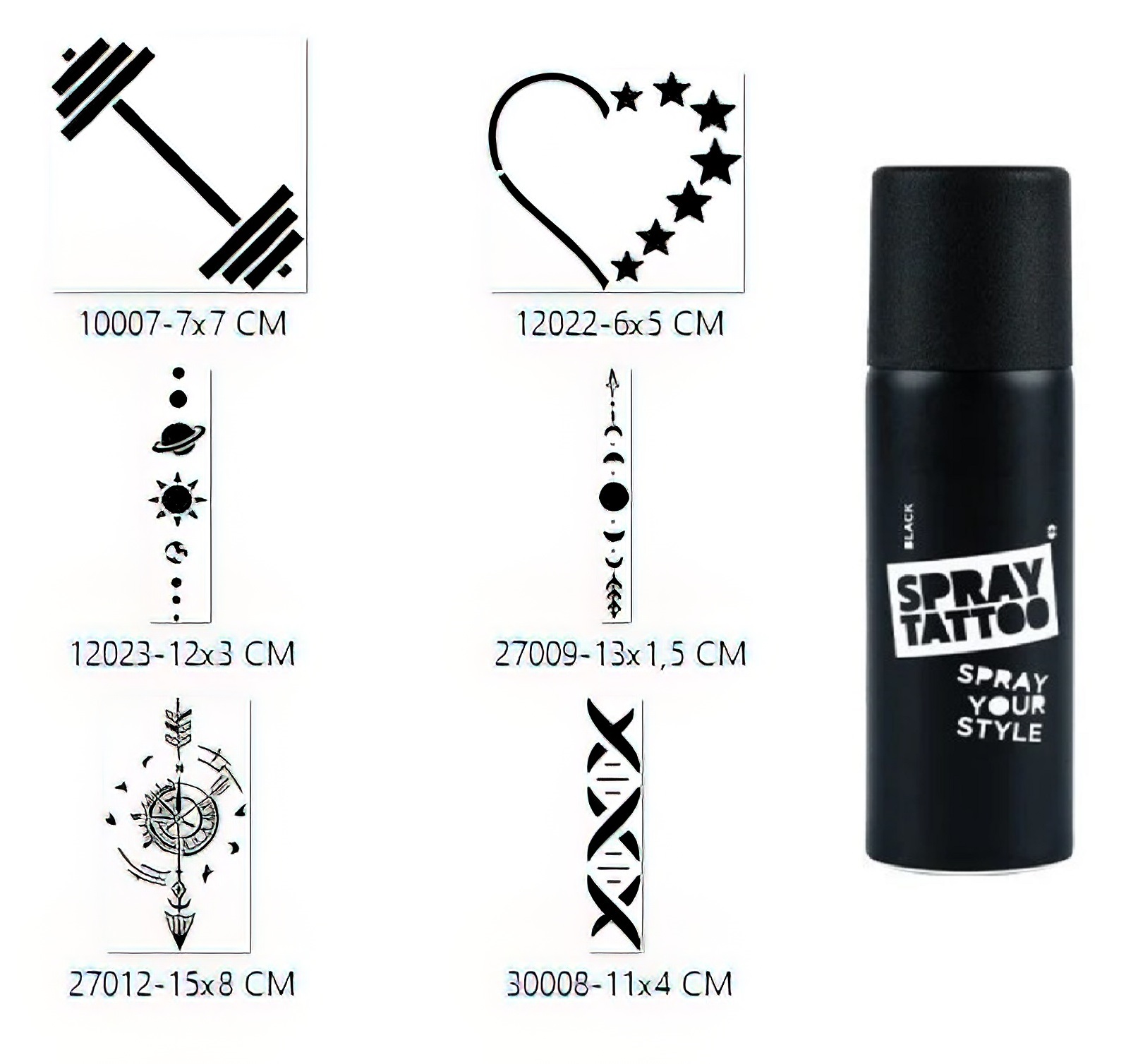 Bel Ve Kol Modelleri Sprey Dövme Seti Spray Tatto