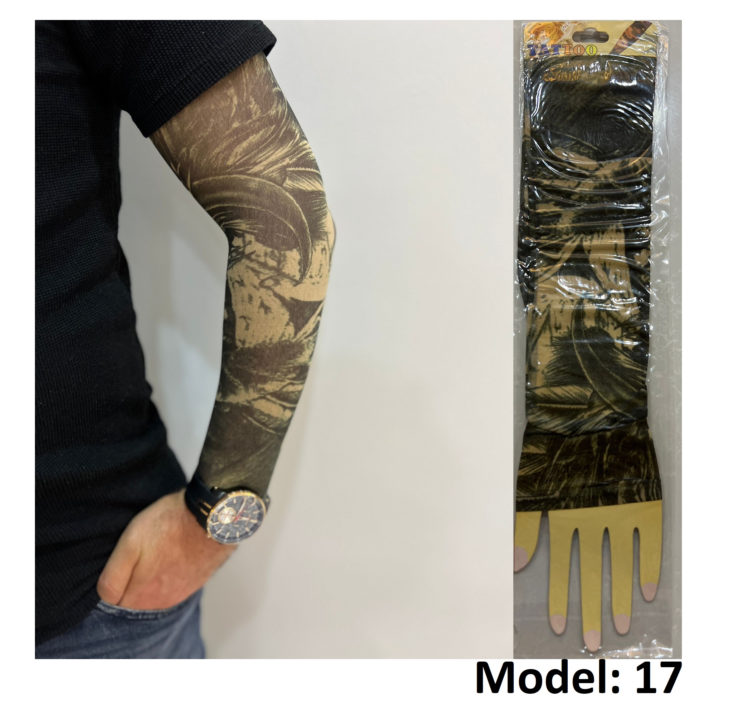 Giyilebilir Dövme Çift Kol 2 Adet Kol Çorap Dövmesi Sleeve tattoo Model17