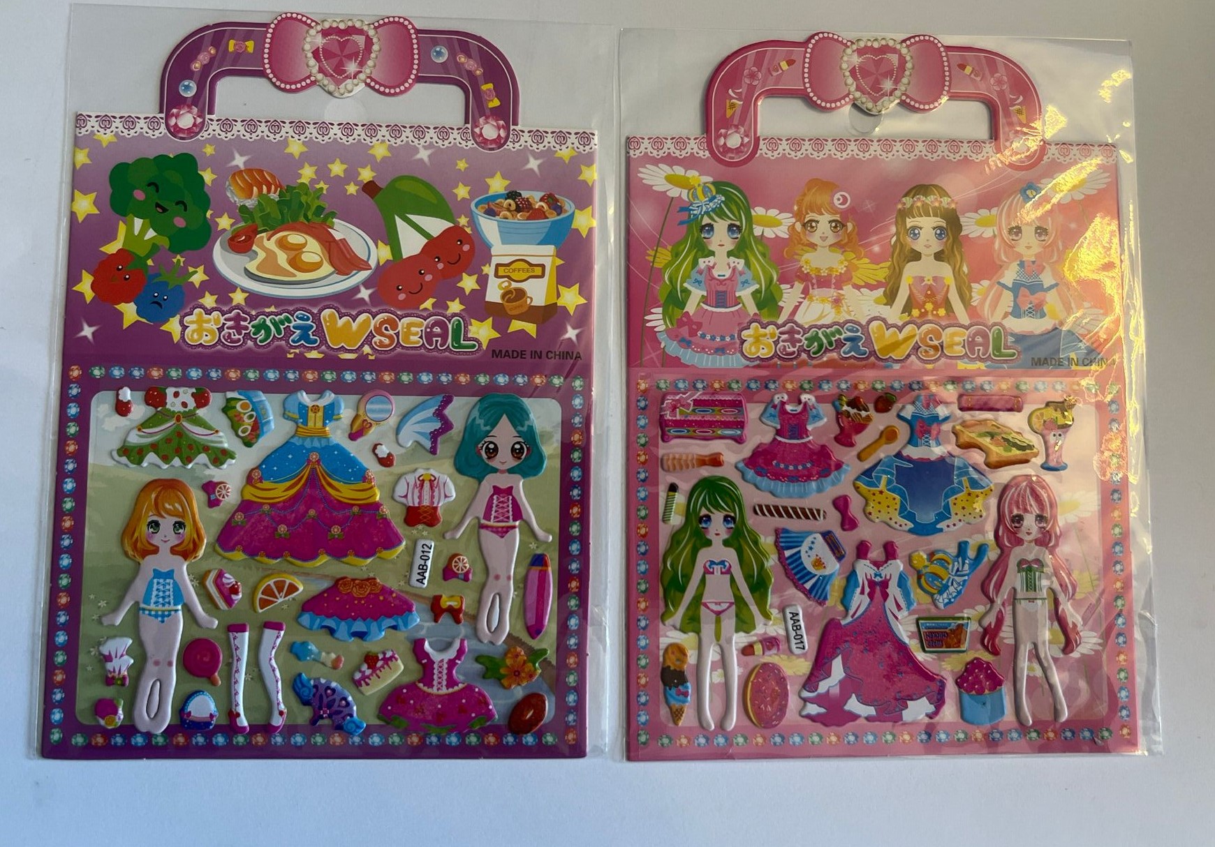 2 Adet Prenses Giydirme Kız Çocuk 3D Kabartmalı Sticker Çıkartma seti Model3