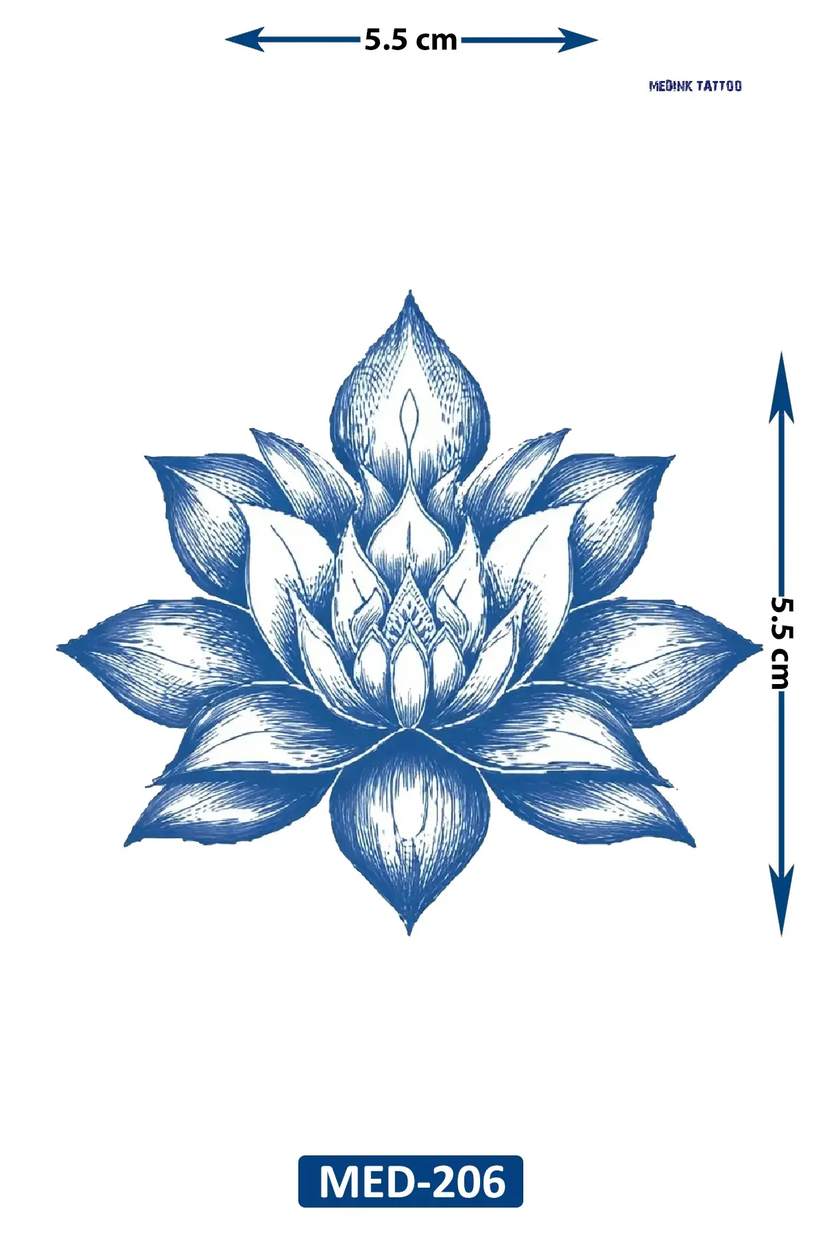 Küçük Lotus 5 cm Minimal geçici Dövme Yarı Kalıcı Geçici Dövme