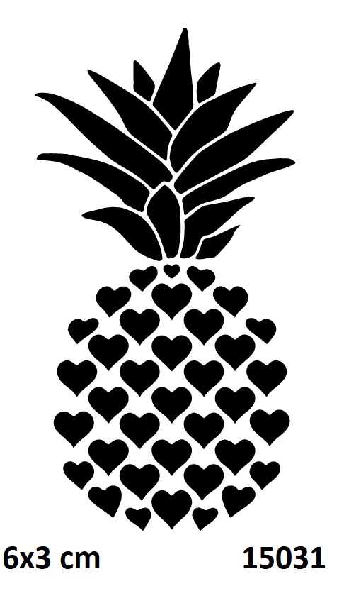 Kalpli Ananas Geçici Dövme Şablonu