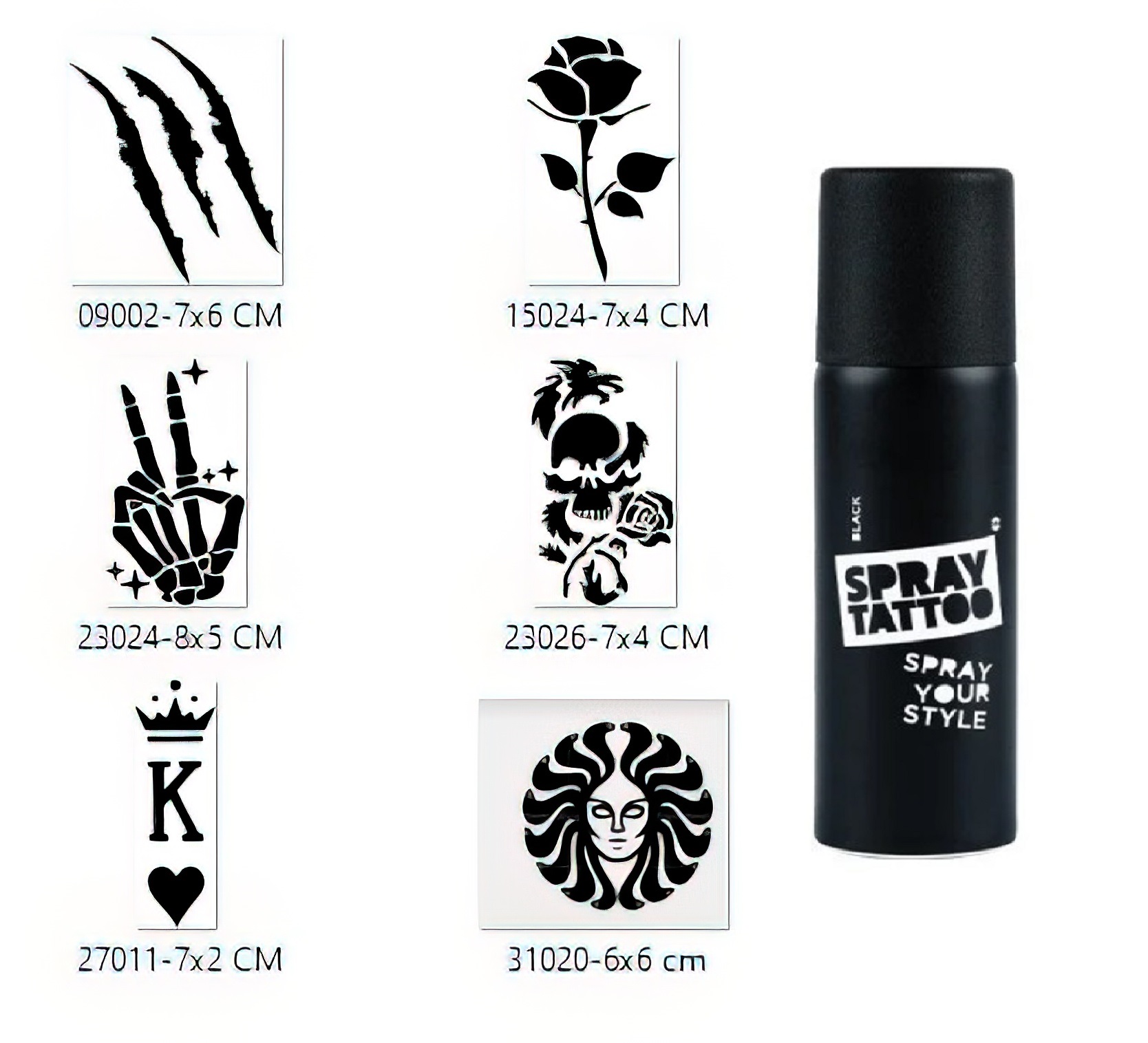 Yara İzi Ve Medusa Sprey Dövme Seti Spray Tatto