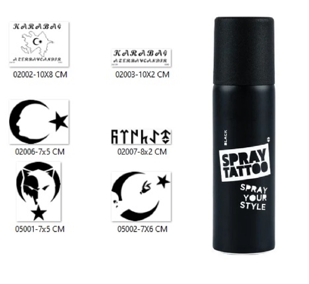 Türk Modelleri Sprey Dövme Seti Spray Tatto