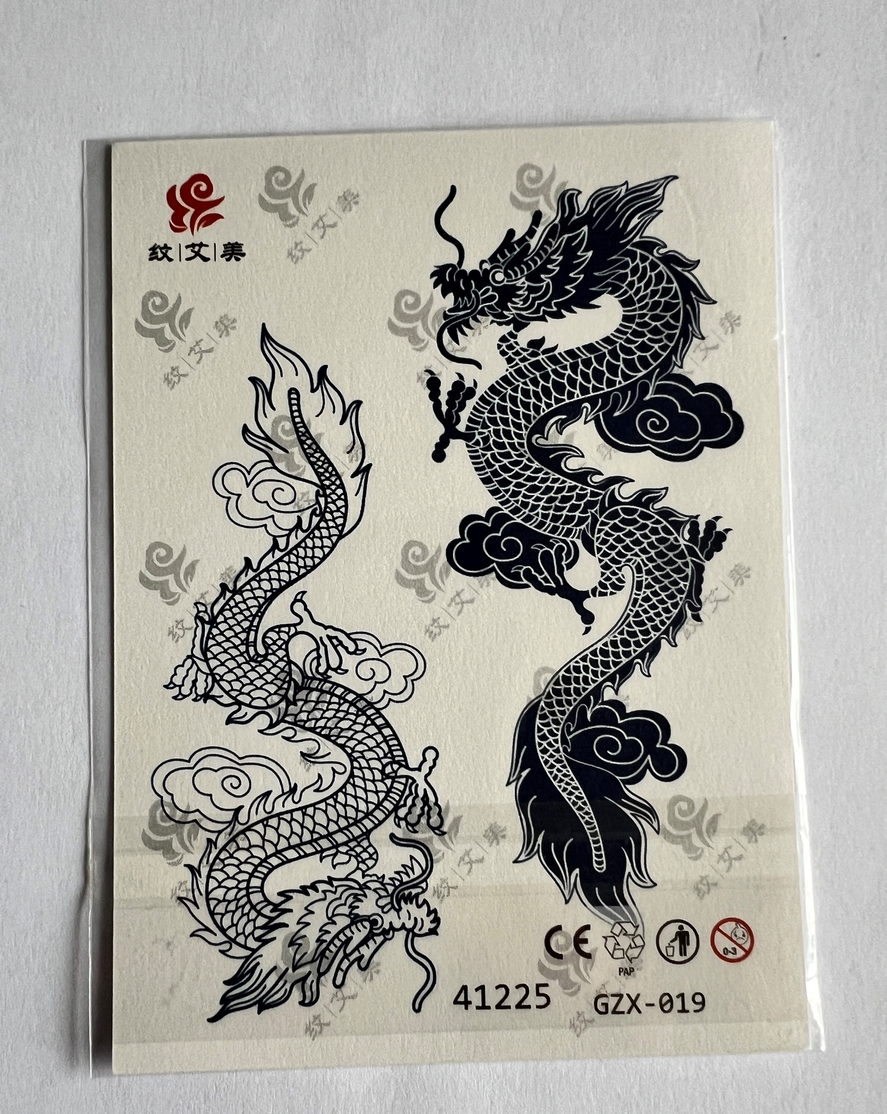 Dragonlar Yarı Kalıcı Geçici Dövme Sonradan Kararan 1 Aylık Dövme 11x8 cm