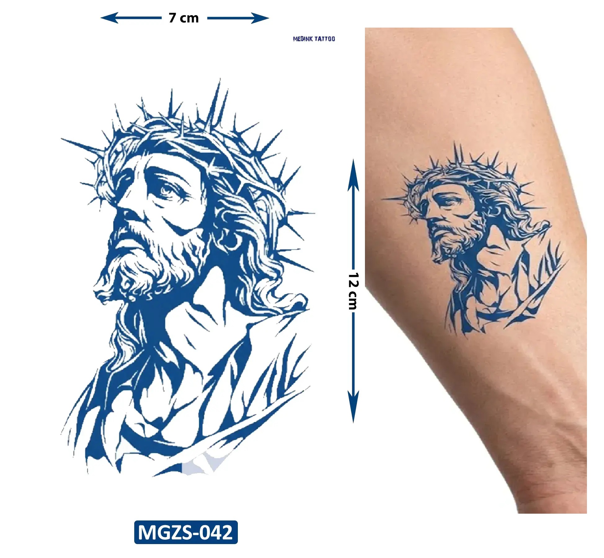 Mesih İsa Jesus Yarı Kalıcı Geçici Dövme Yapıştırma Dövme