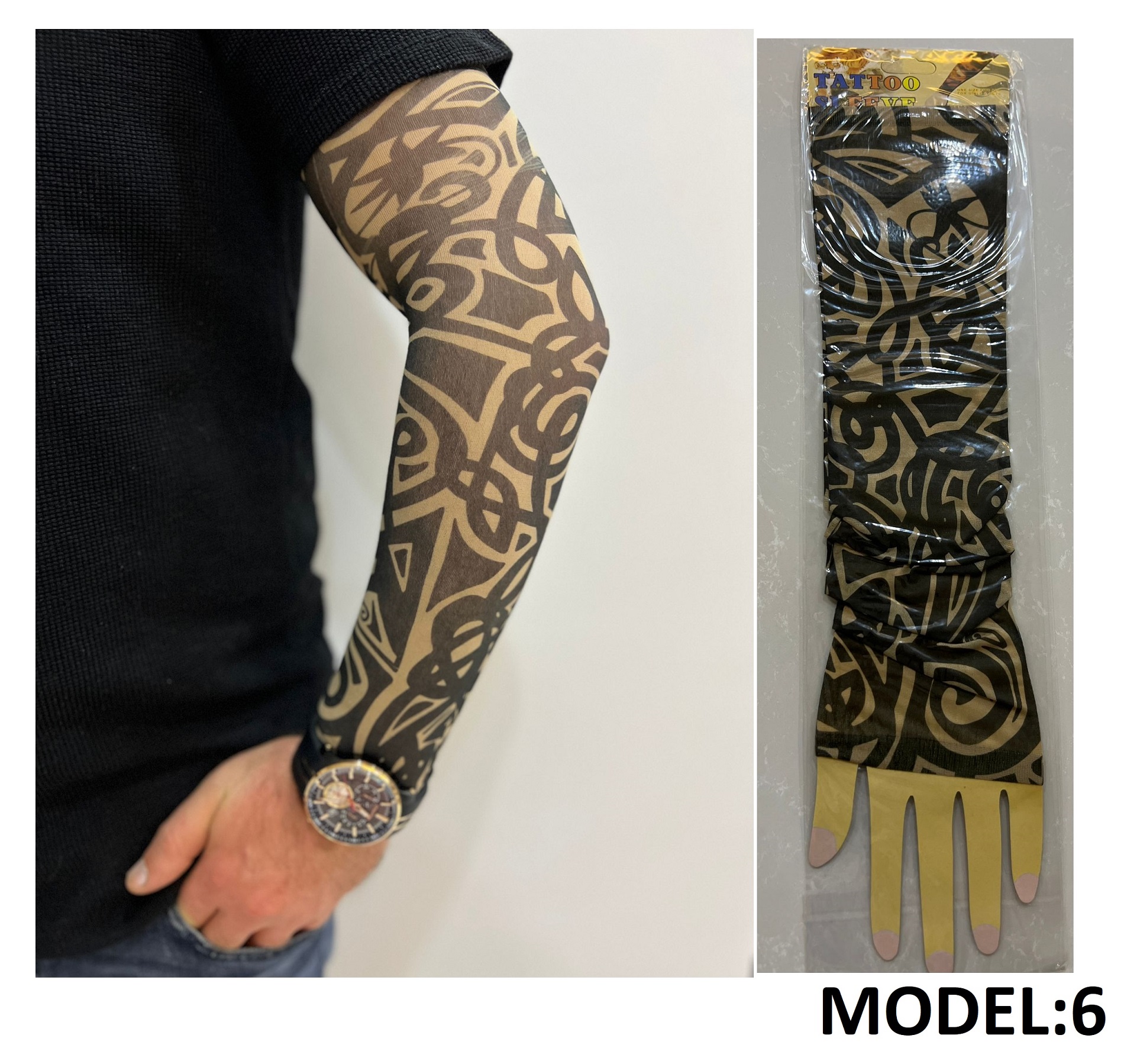 Giyilebilir Dövme Çift Kol 2 Adet Kol Çorap Dövmesi Sleeve tattoo Model6