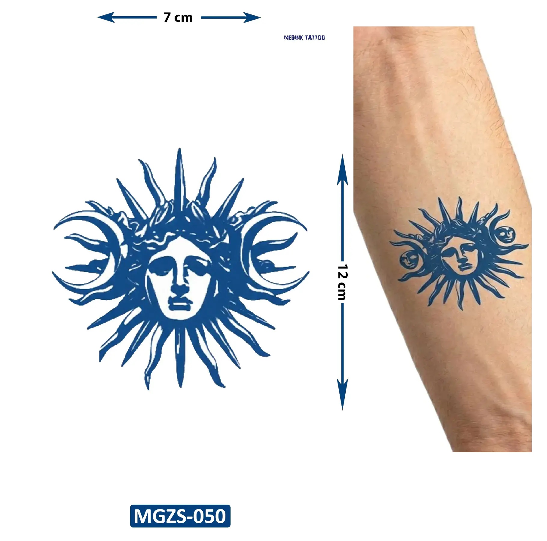 Güneş Tanrısı Apollo Yarı Kalıcı Geçici Dövme Yapıştırma Dövme