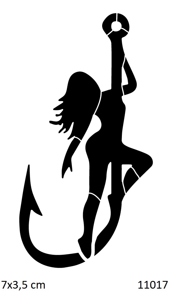 Seksi Çapa Kızı Geçici Dövme Şablonu