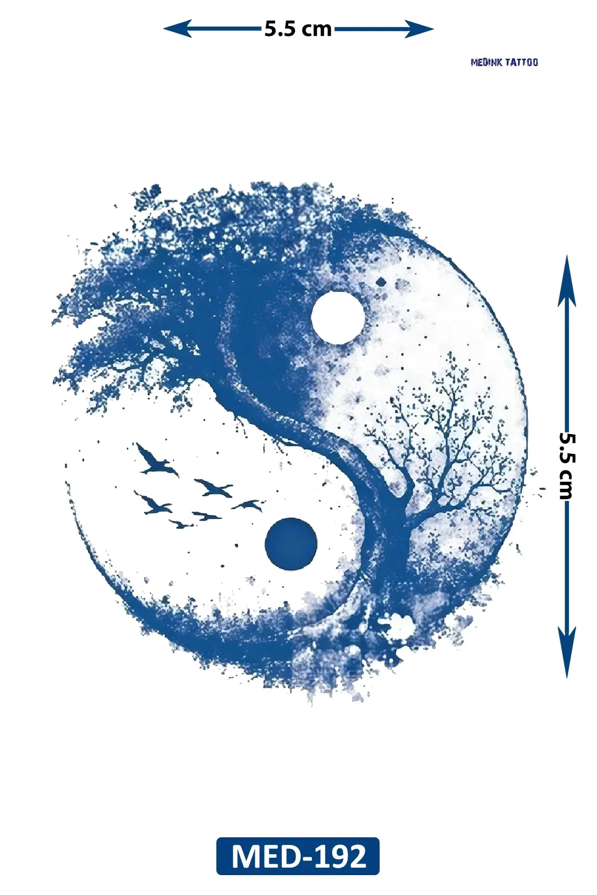 Ağaç Ying Yang Dostluğu 5 cm Minimal geçici Dövme Yarı Kalıcı Geçici Dövme