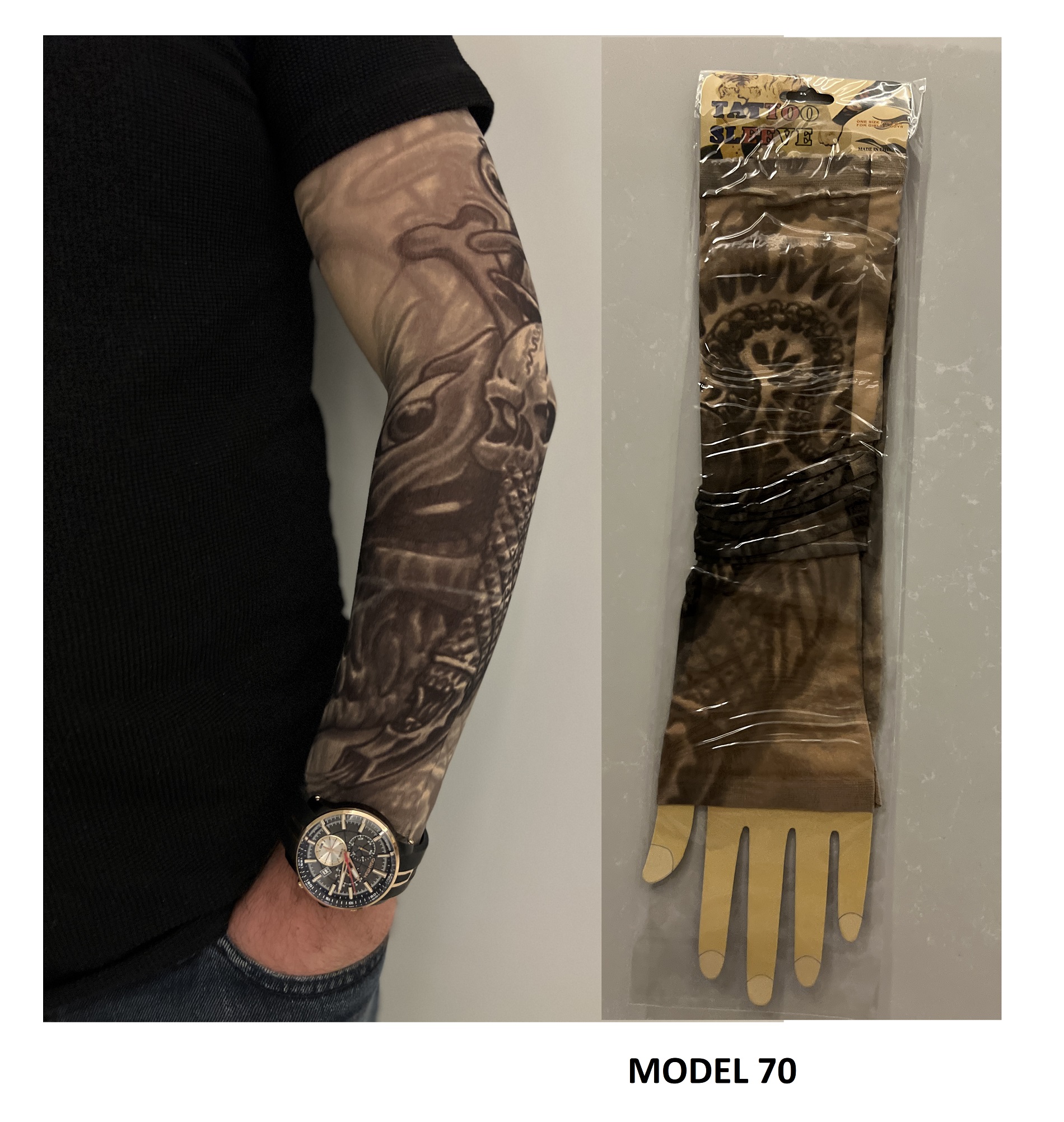 Giyilebilir Dövme Çift Kol 2 Adet Kol Çorap Dövmesi Sleeve tattoo Model70