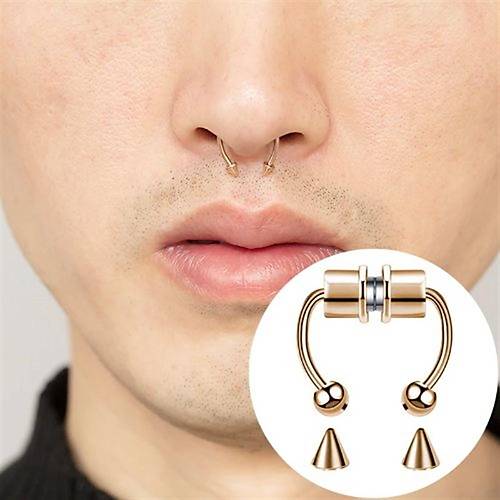 Mıknatıslı Fake Septum Piercing Altın rengi