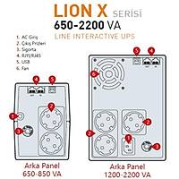 MAKELSAN LION X 2200VA  LCD/USB (2x 9AH)  4-8dk